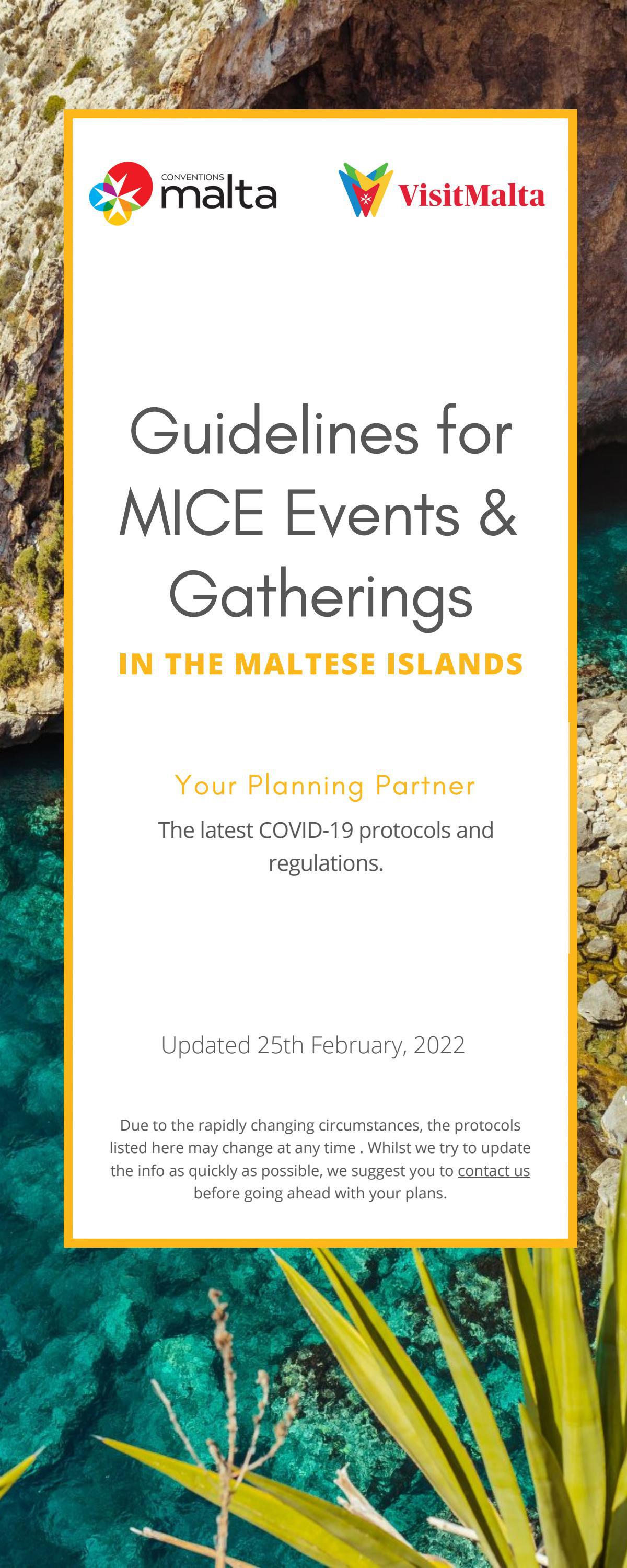 Conventions Malta Guidelines for MICE Events & Gatherings in the