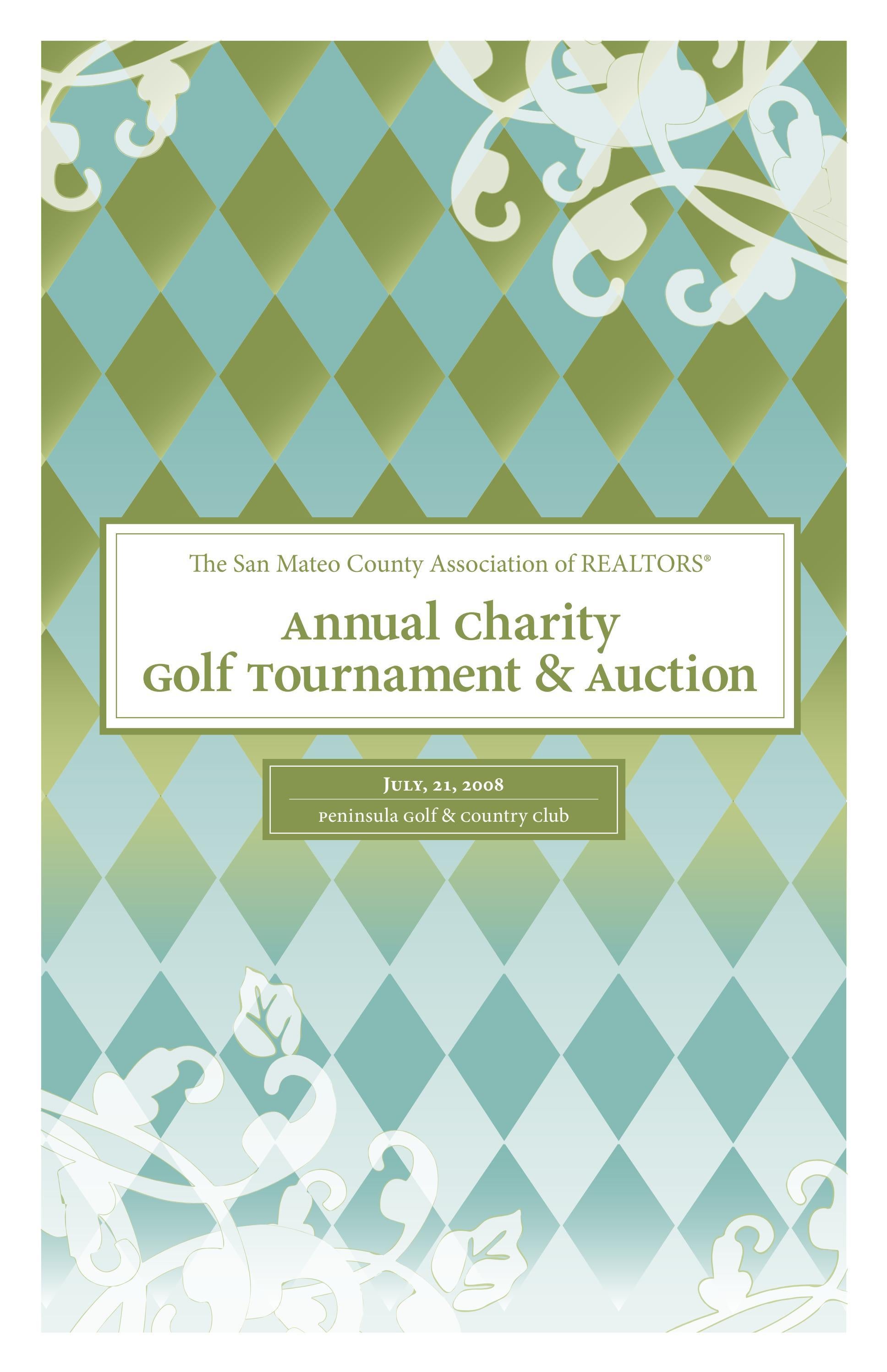 2008 Charity Golf Tournament & Auction event program by San Mateo ...