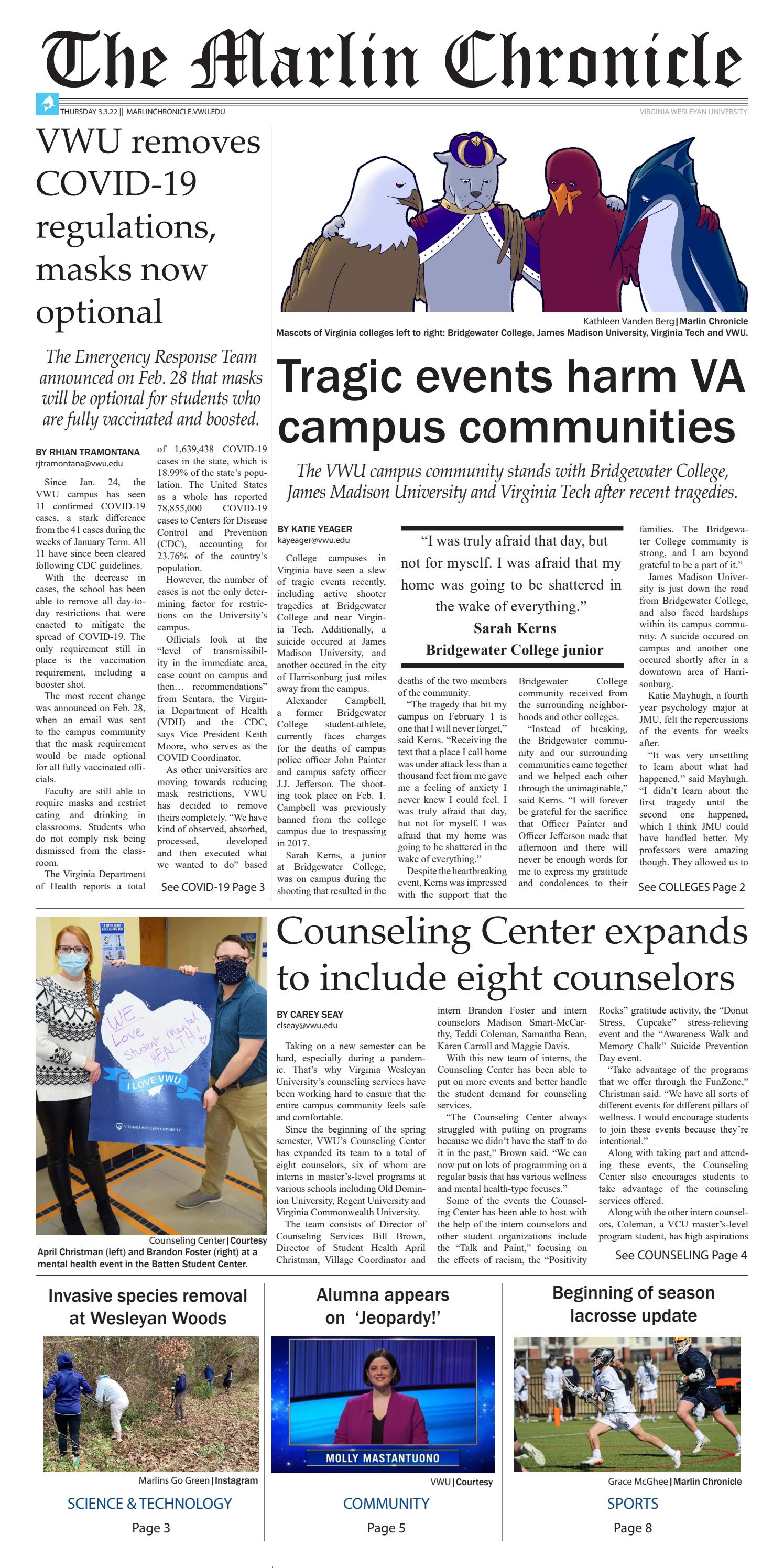 Mar 3rd, 2022 by The Marlin Chronicle - Issuu