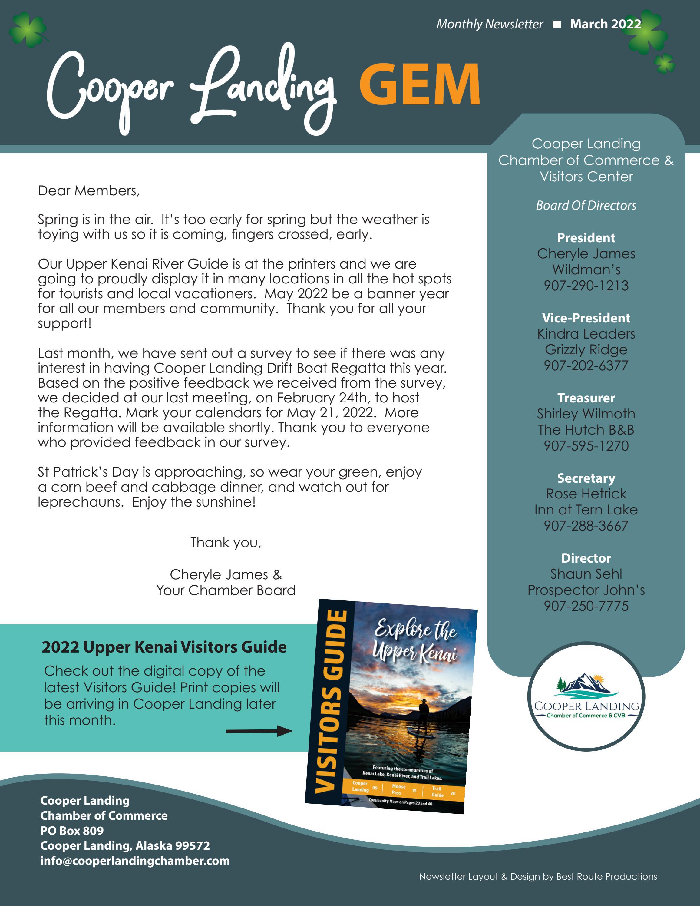 Cooper Landing Gem March 2022 by Cooper Landing Chamber Issuu
