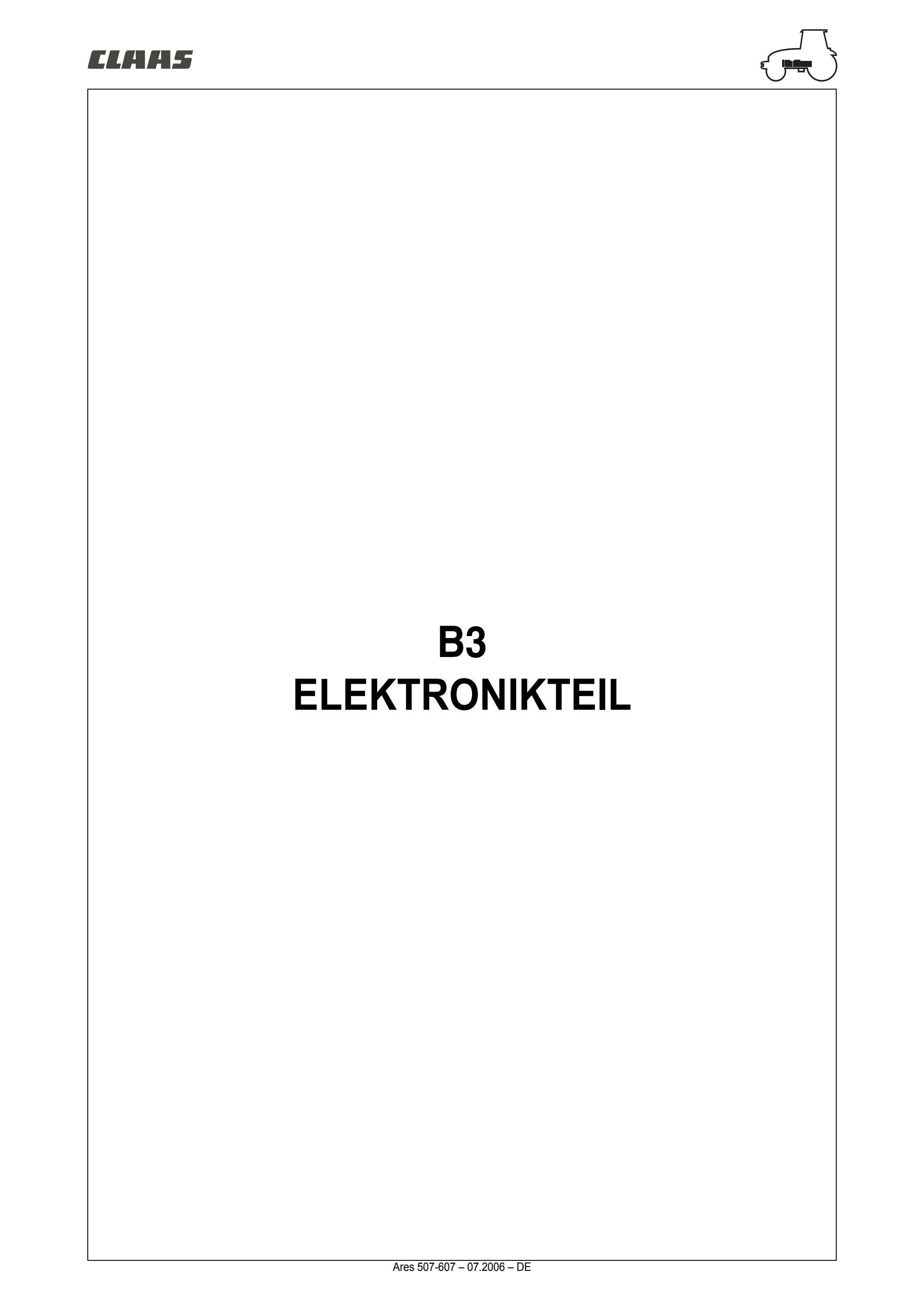 CLAAS Ares 507-607 B3-ELEKTRONIKTEIL Reparatur handbuch - PDF DOWNLOAD ...