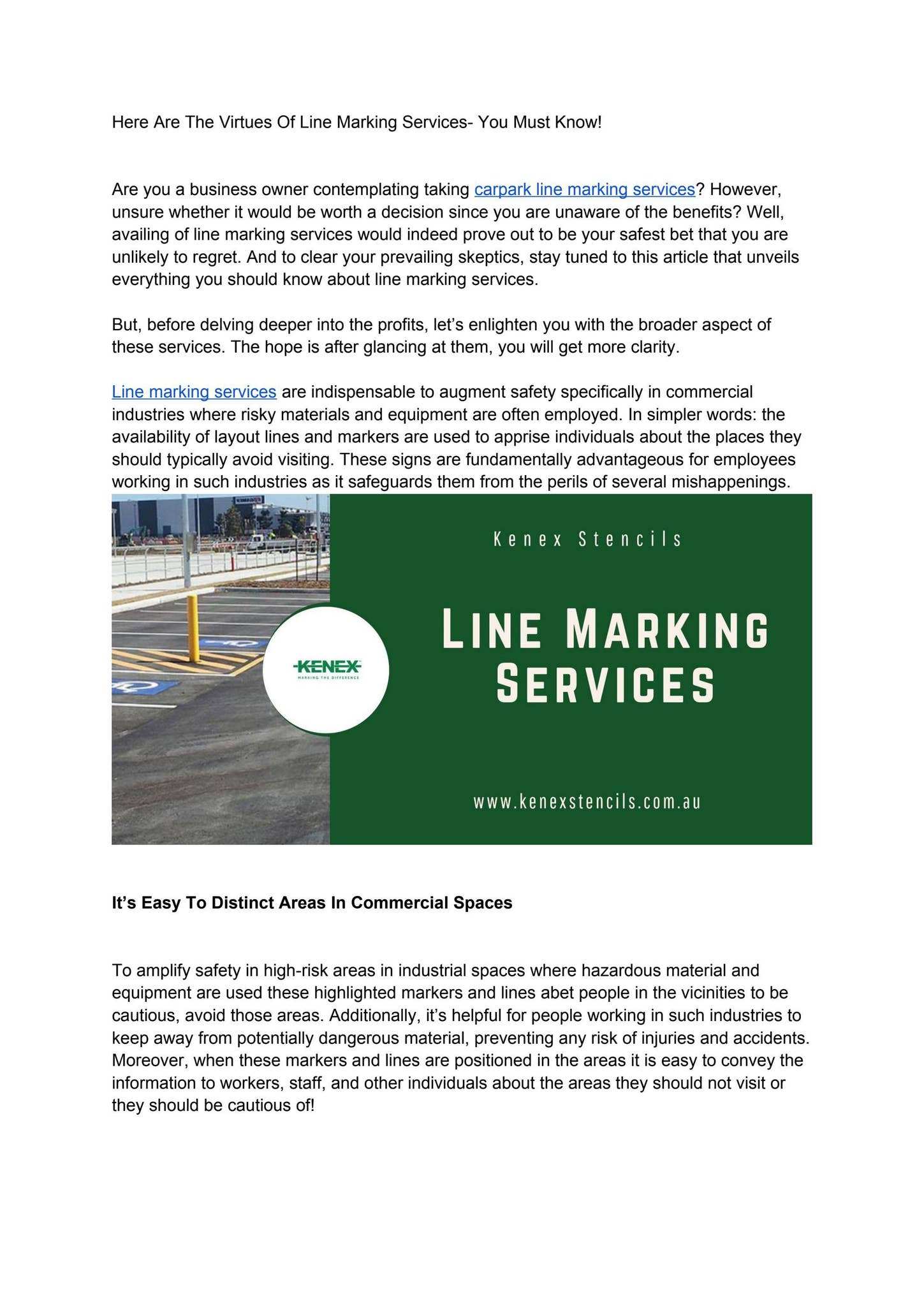 Here Are The Virtues Of Line Marking Services- You Must Know! by Kenex ...