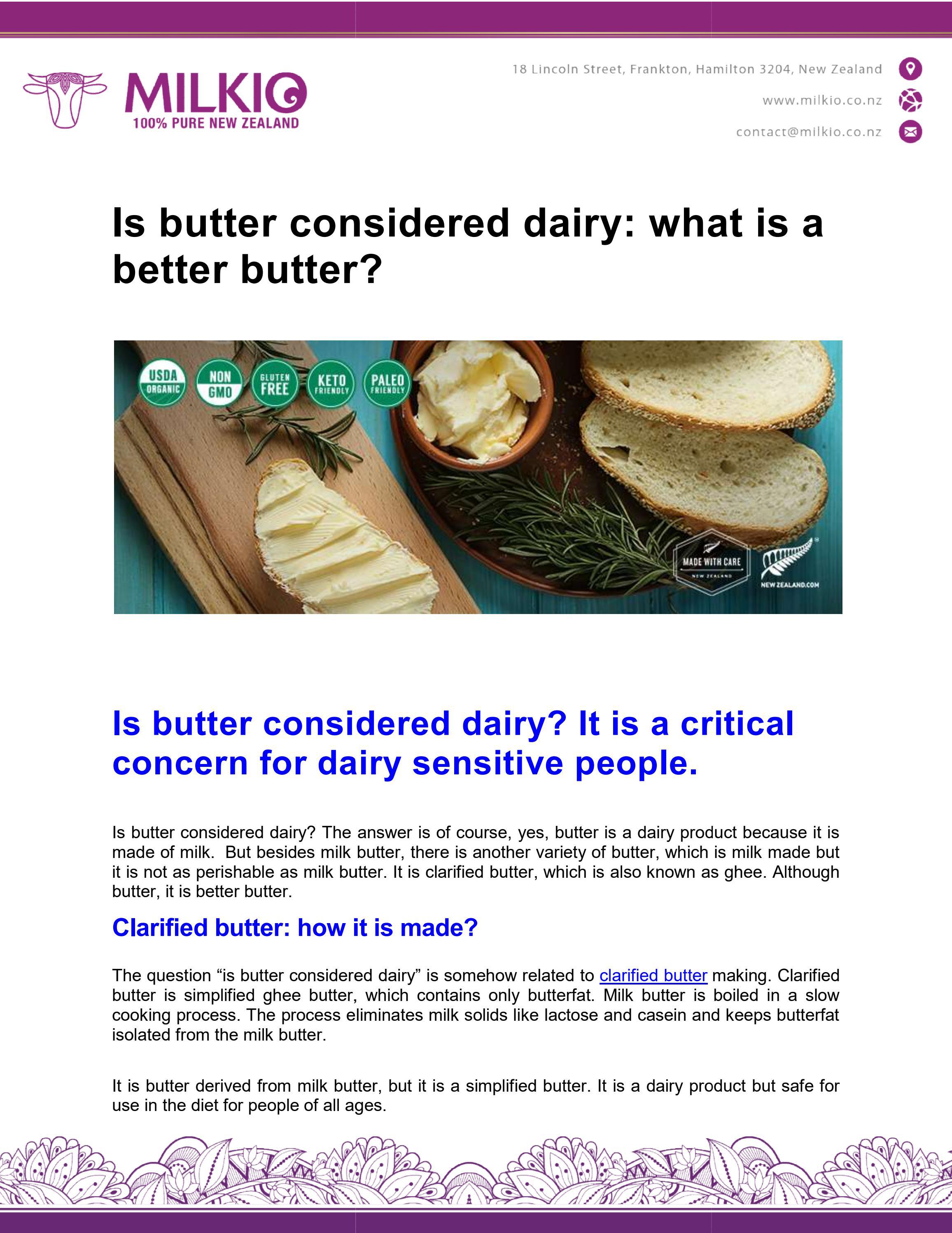 Is butter considered dairy? by MILKIO Issuu