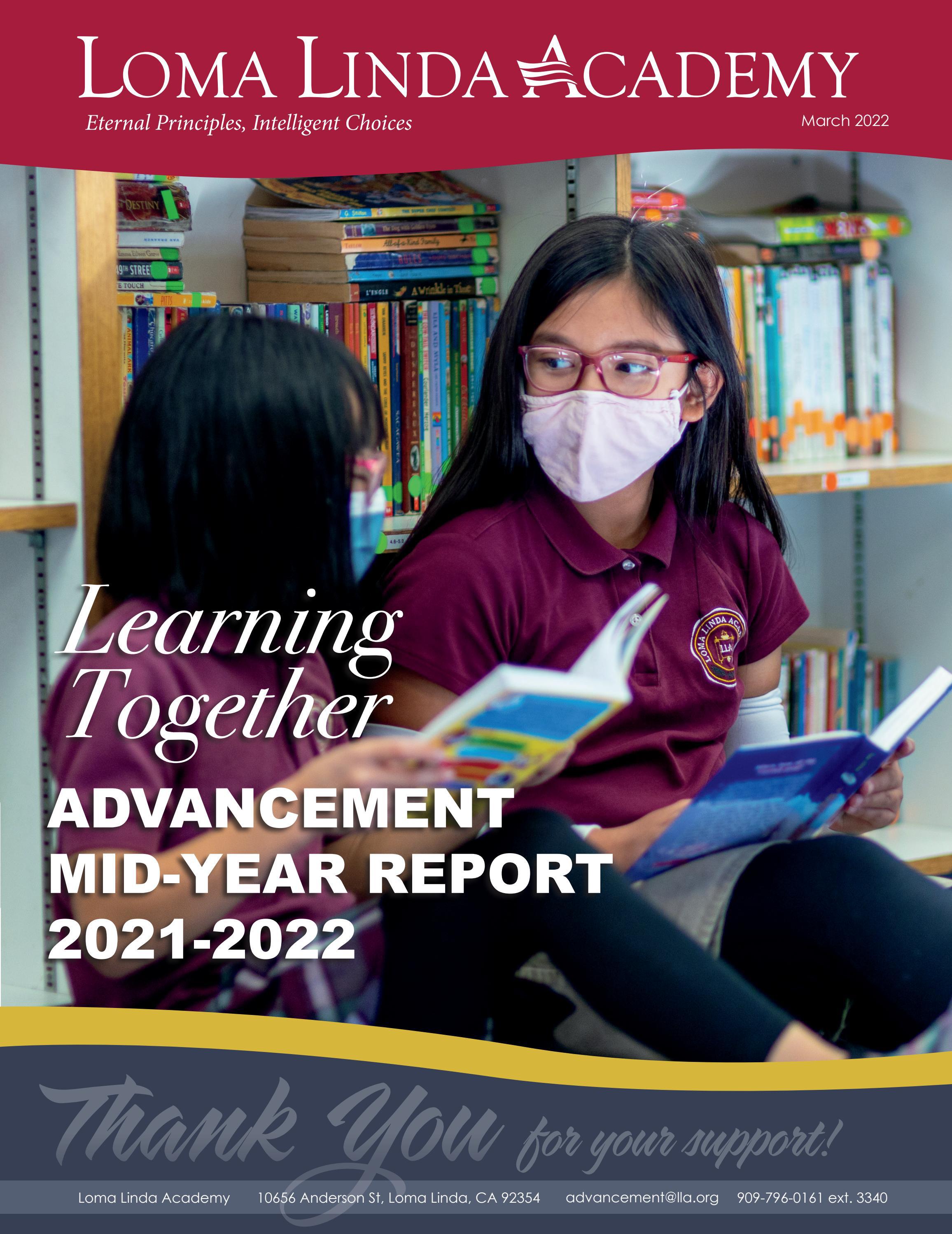 LLA Advancement Mid-Year Report 2021-2022 by Loma Linda Academy - Issuu
