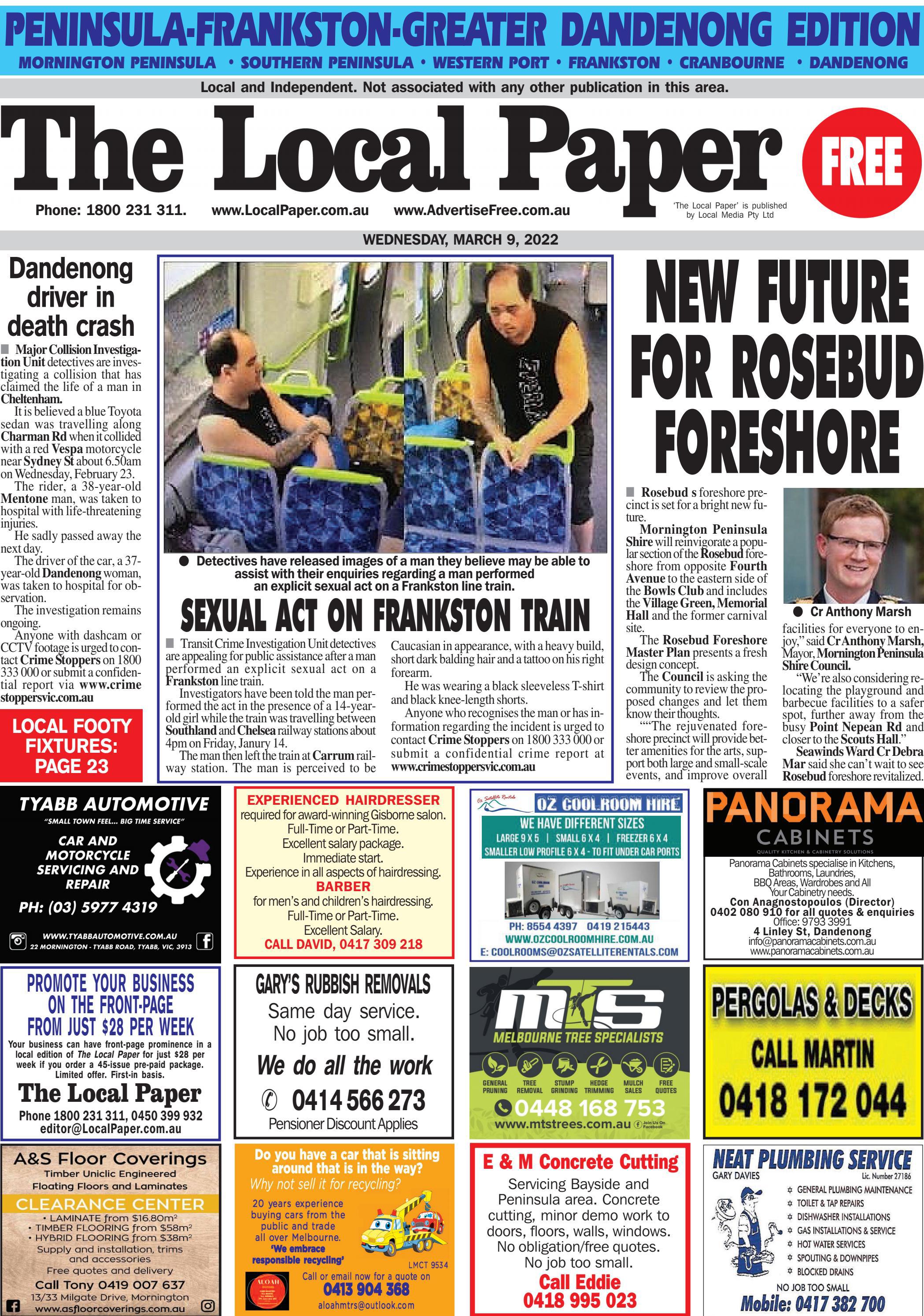 The Local Paper. PeninsulaFrankstonGreater Dandenong Edition. Wed