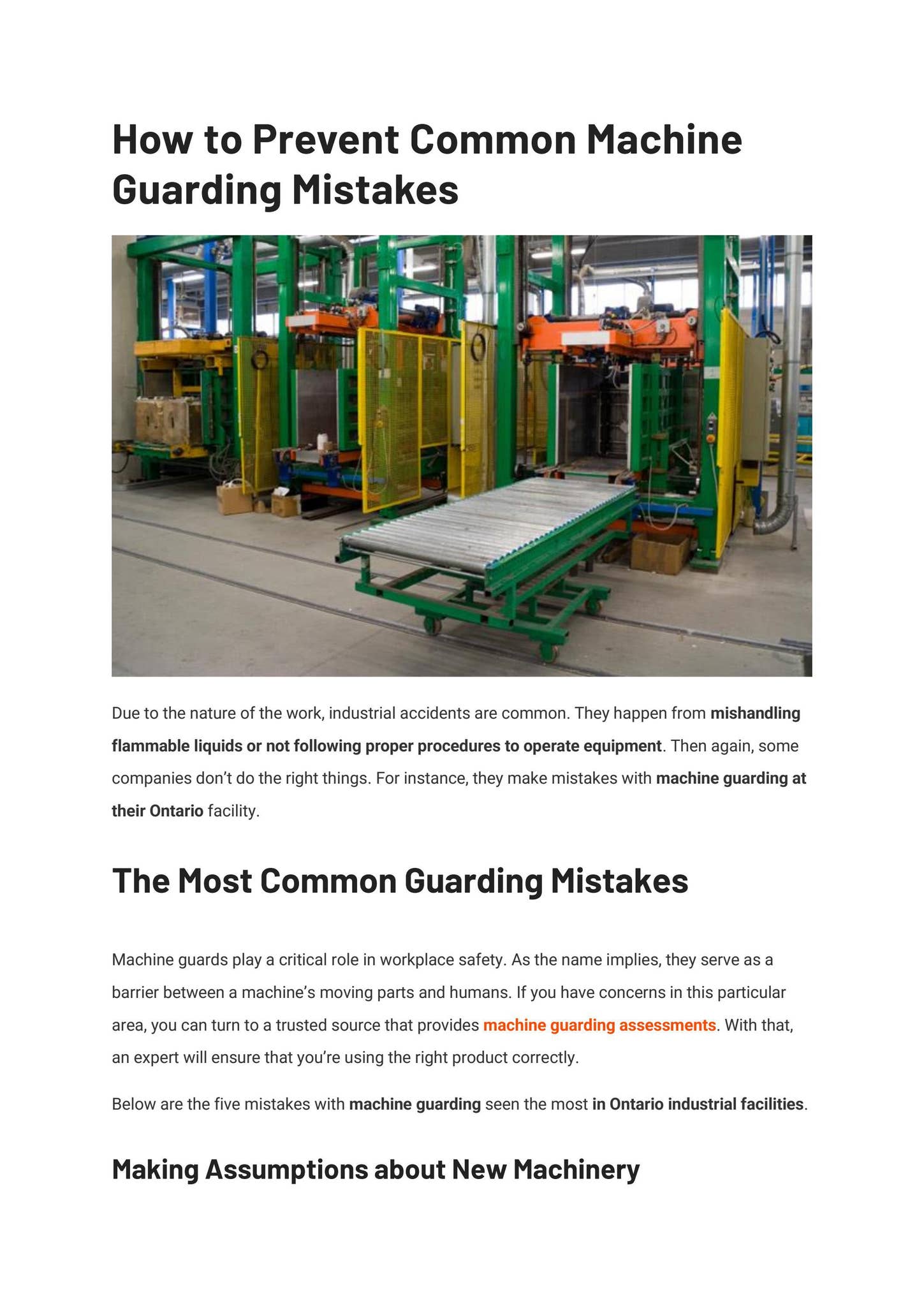 How to Prevent Common Machine Guarding Mistakes by Safeengineering - Issuu