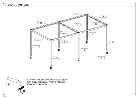 ASSEMBLY INSTRUCTION SOMBRERO CANOPY ALUMINUM 20X10 第 13 页