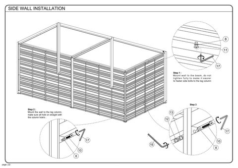 ASSEMBLY INSTRUCTION SOMBRERO CANOPY ALUMINUM 20X10 第 23 页