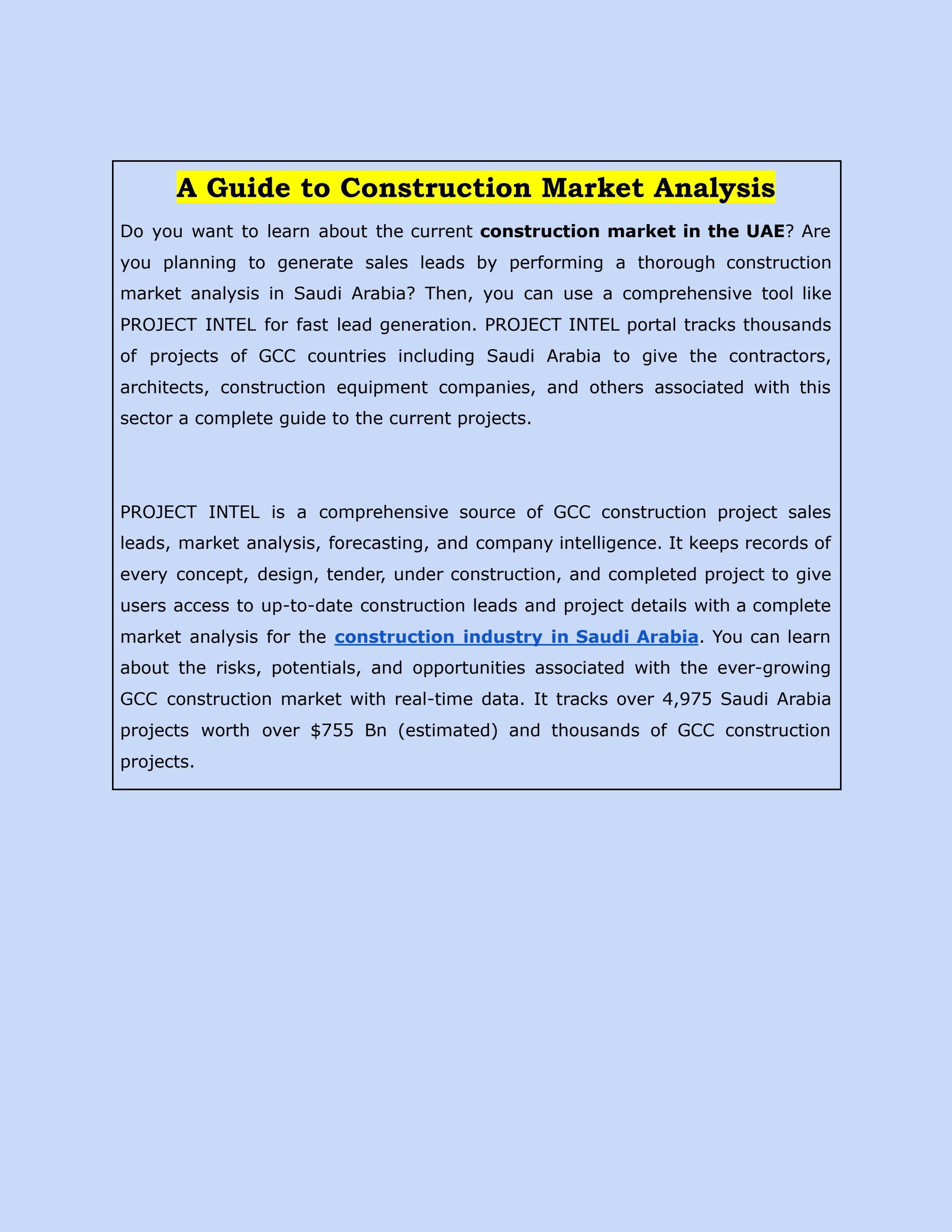 A Guide to Construction Market Analysis by Amir Husain Issuu