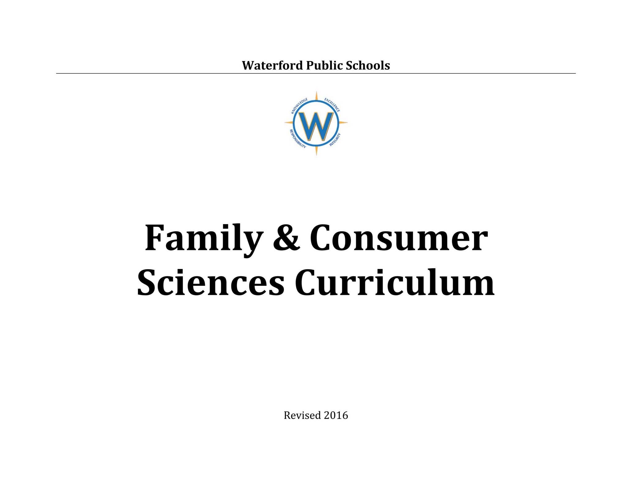 WPS - Family and Consumer Sciences Curriculum by Waterford Public ...