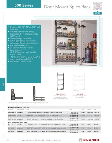 Rev-A-Shelf 灯饰目录 · Wall 第 8 页