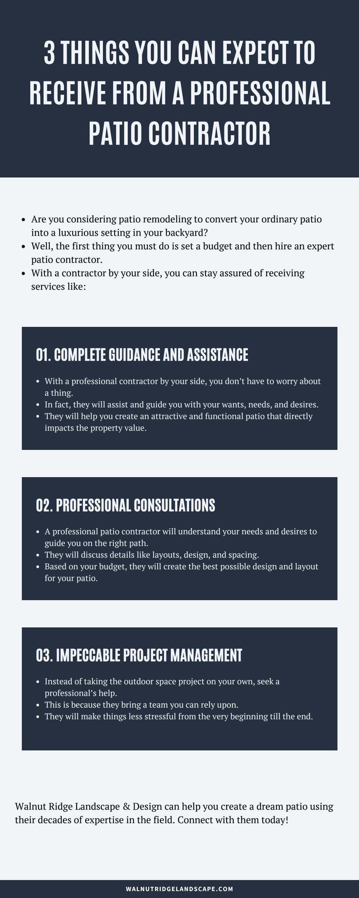 3 Things You Can Expect To Receive from A Professional Patio Contractor by Walnut Ridge