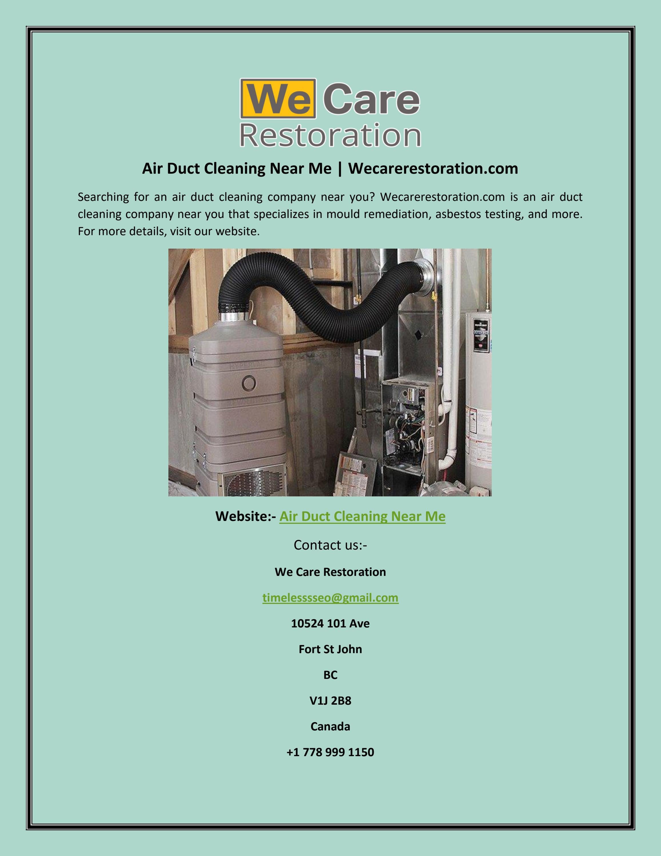 Air Duct Cleaning Near Me by We Care SEO Issuu