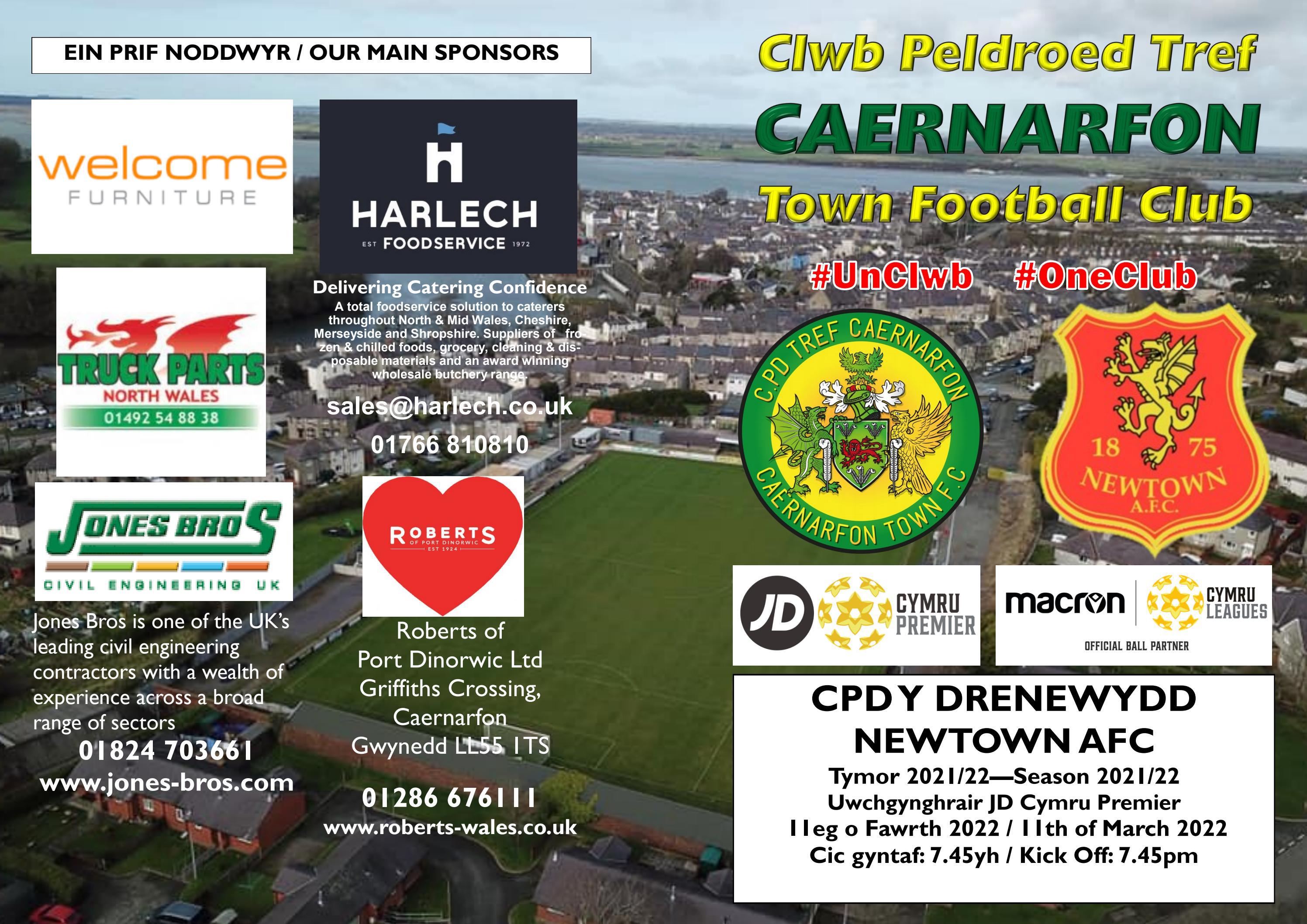 CP Tref Caernarfon Town FC v Newtown AFC JD Cymru Premier