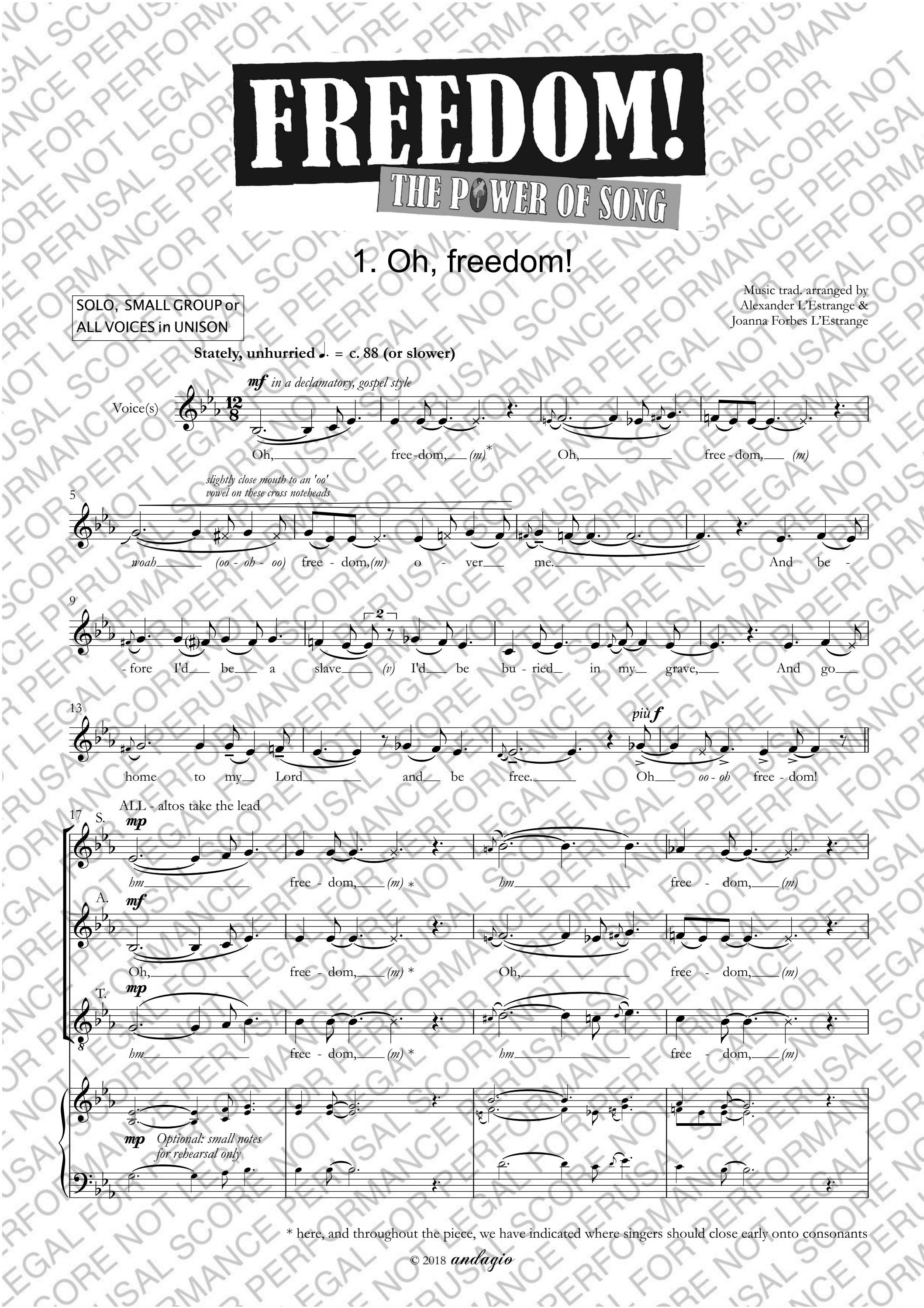 Oh, Freedom (from FREEDOM! The Power of Song) by L'Estrange Music - Issuu