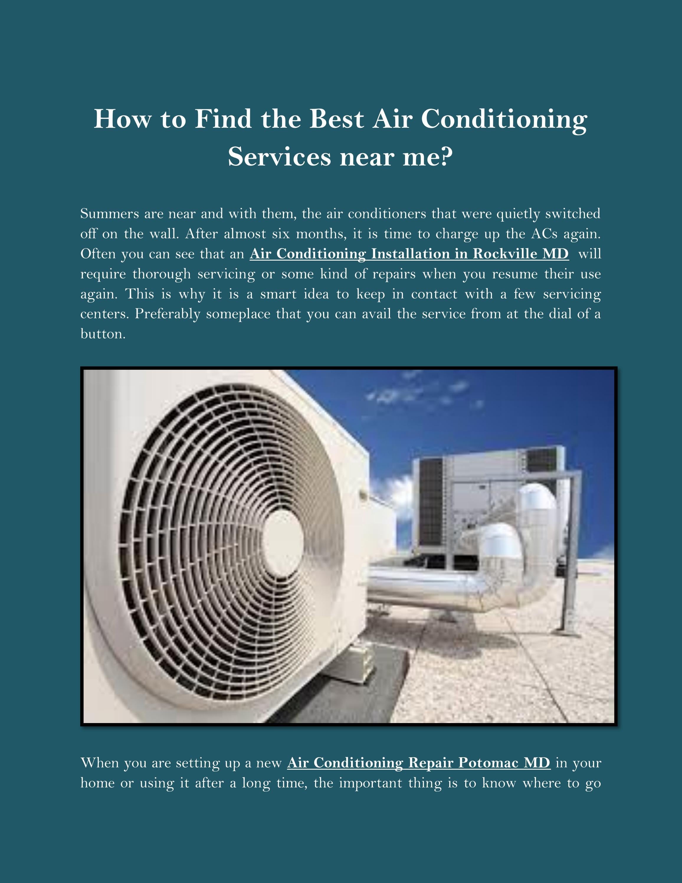 How to Find the Best Air Conditioning Services near me? by