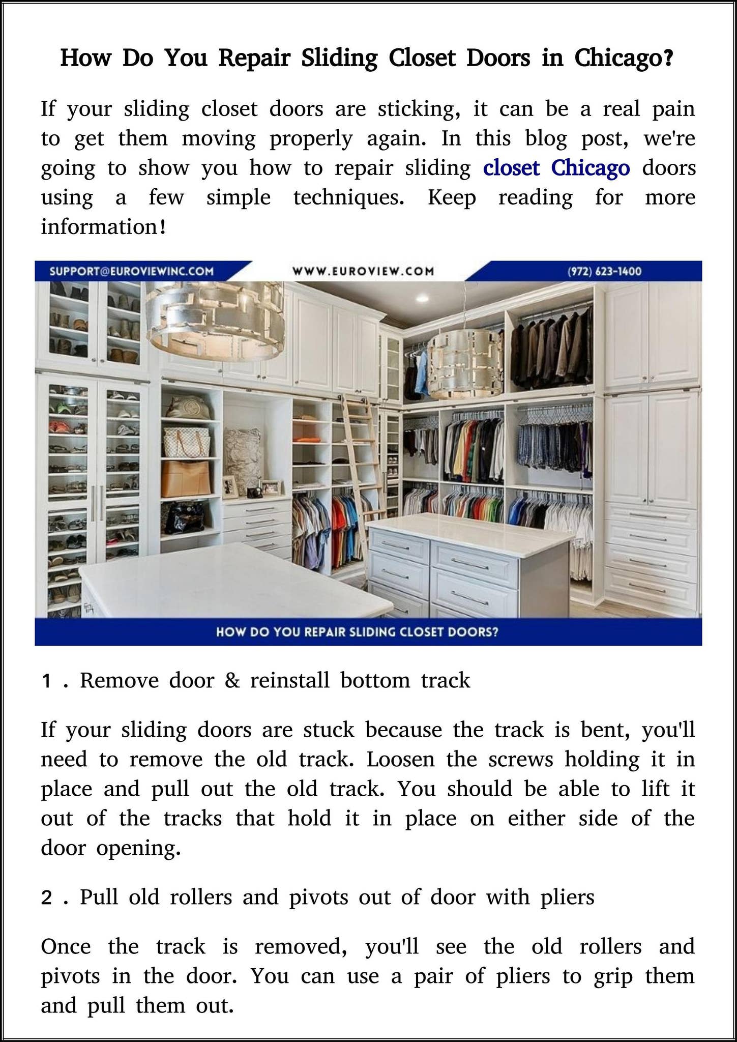 sliding closets doors repair in Chicago by Euroview - Issuu