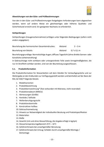 Güte- und Prüfbestimmungen für Wasserbetten 第 19 页
