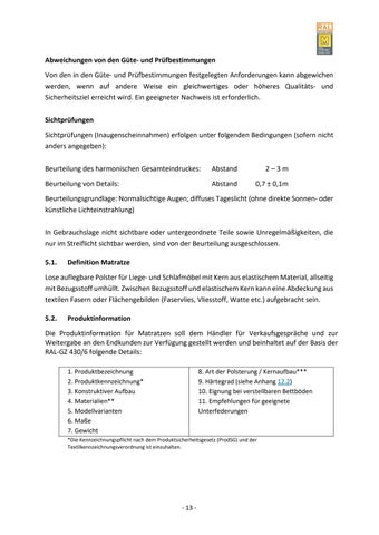 Güte- und Prüfbestimmungen für Matratzen 第 19 页