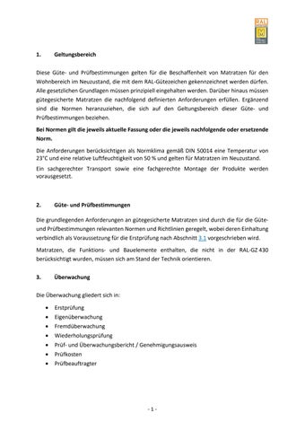 Güte- und Prüfbestimmungen für Matratzen 第 7 页
