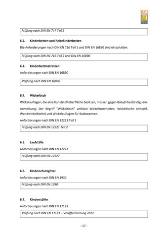 Güte- und Prüfbestimmungen für Kindermöbel 第 23 页