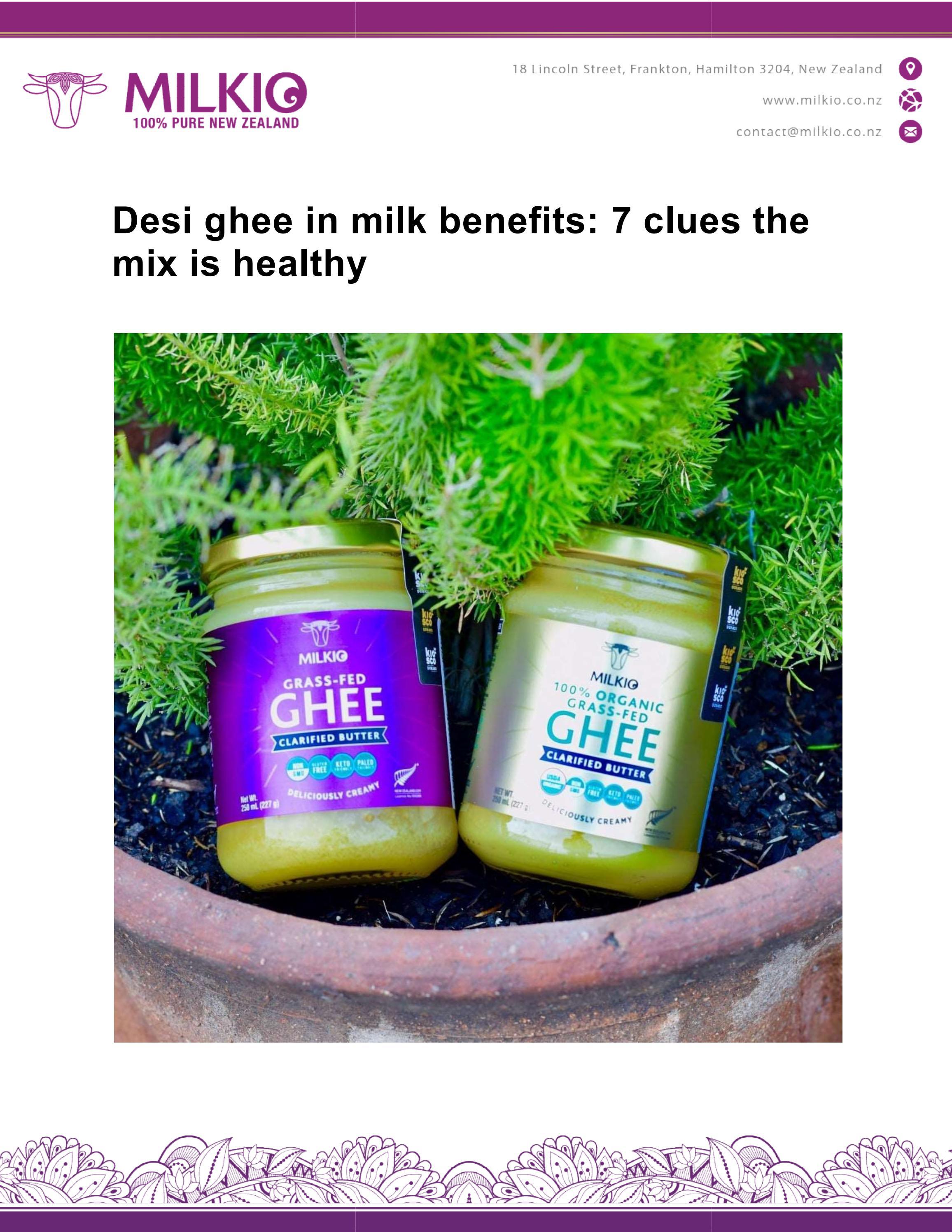 Desi ghee in milk benefits 7 clues the mix is healthy by MILKIO Issuu