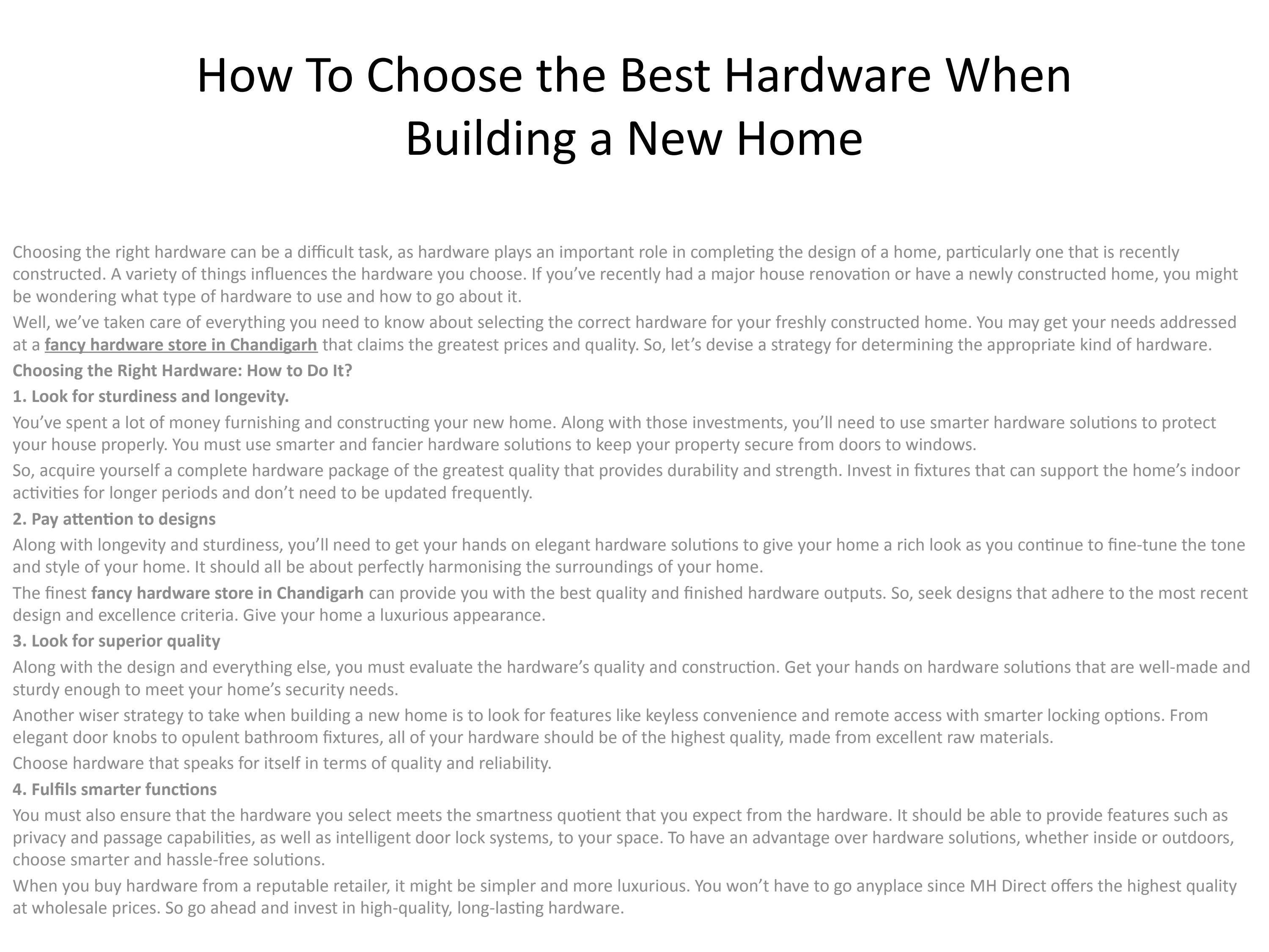 How to choose the best hardware when building a new home by Lovina