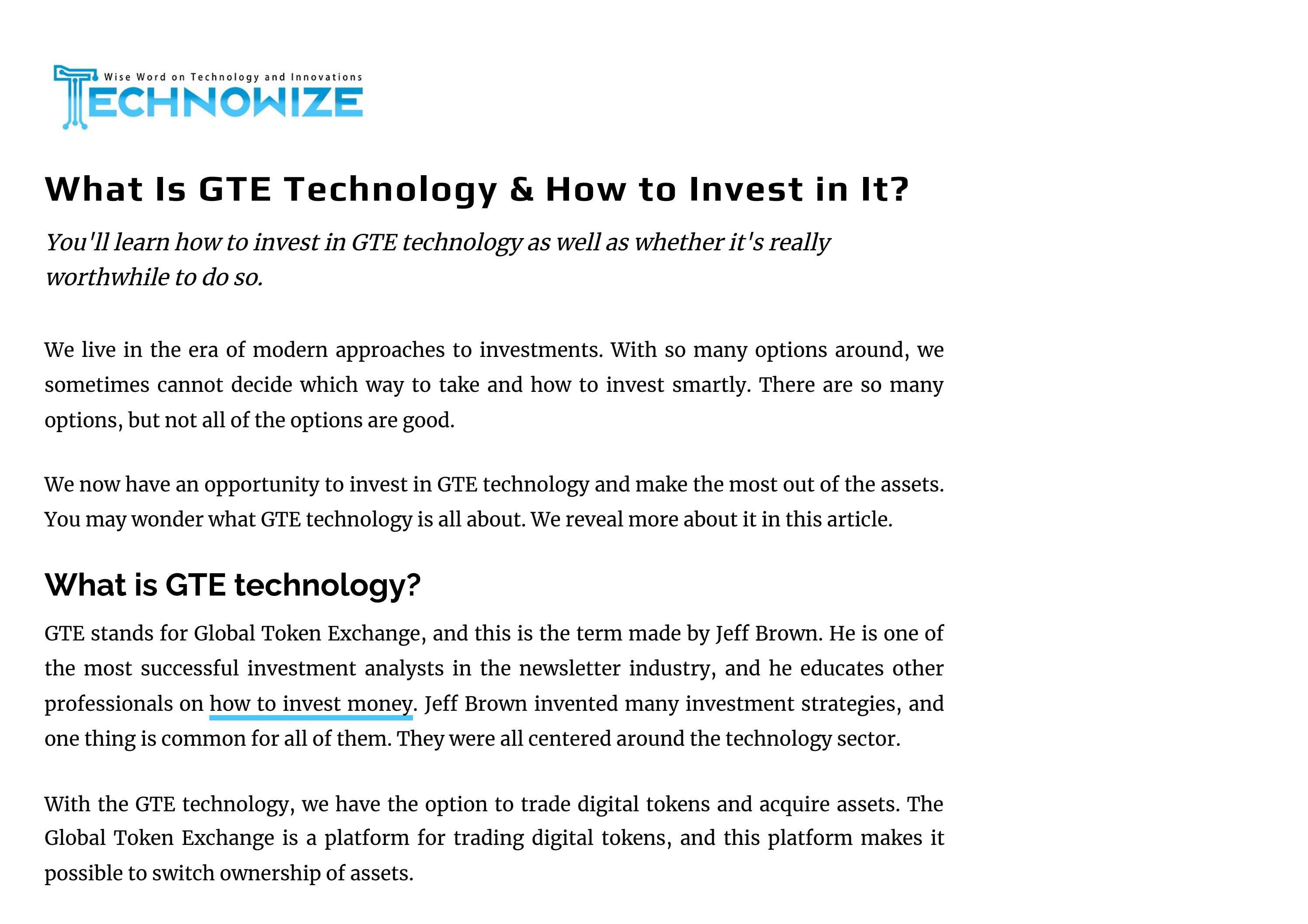 What is GTE Technology, and how can you invest in it? by Ethan Hest Issuu