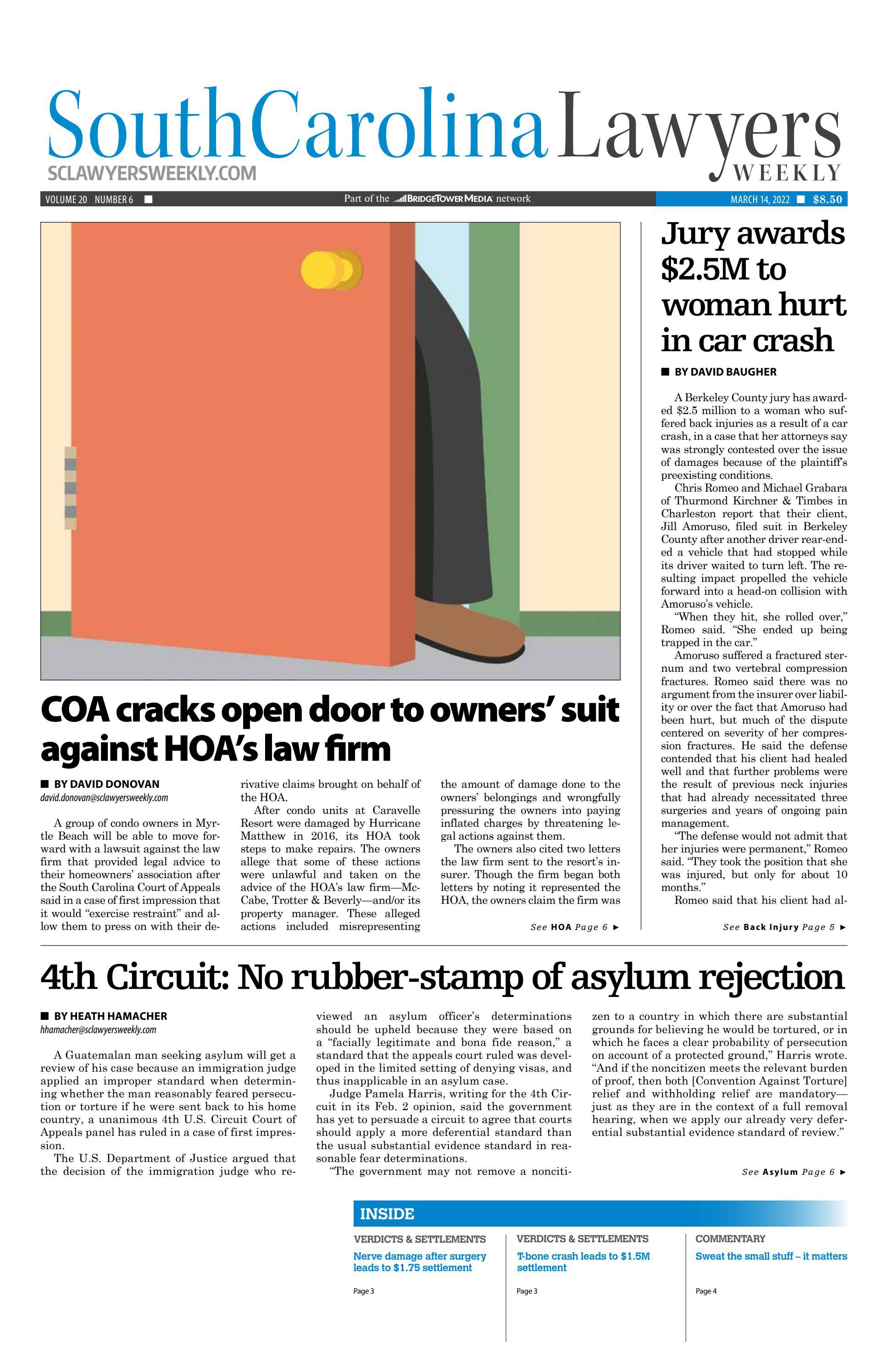 South Carolina Lawyers Weekly March 14, 2022 by SC Biz News Issuu