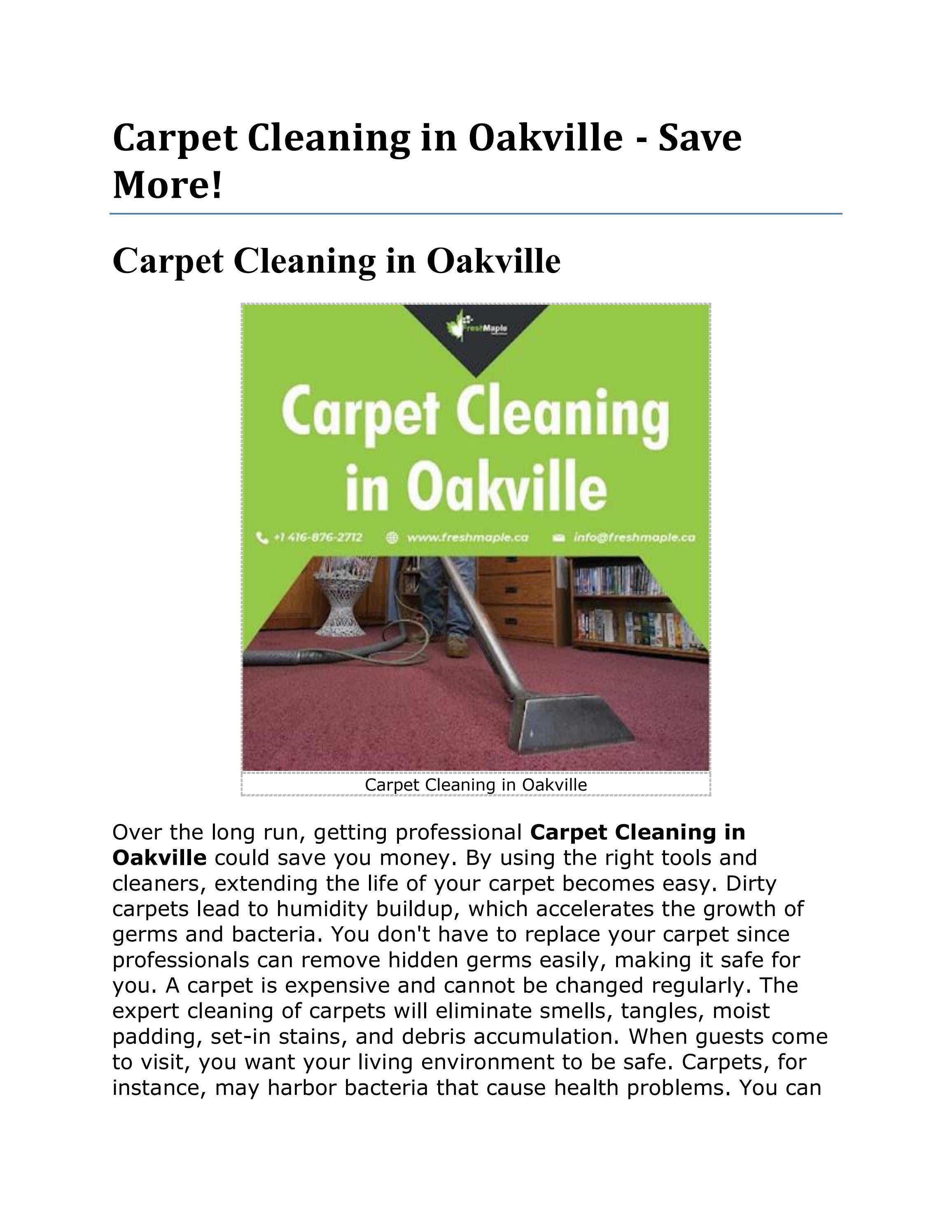 Carpet Cleaning in Oakville is a Breeze by Carpet Cleaning In Oakville