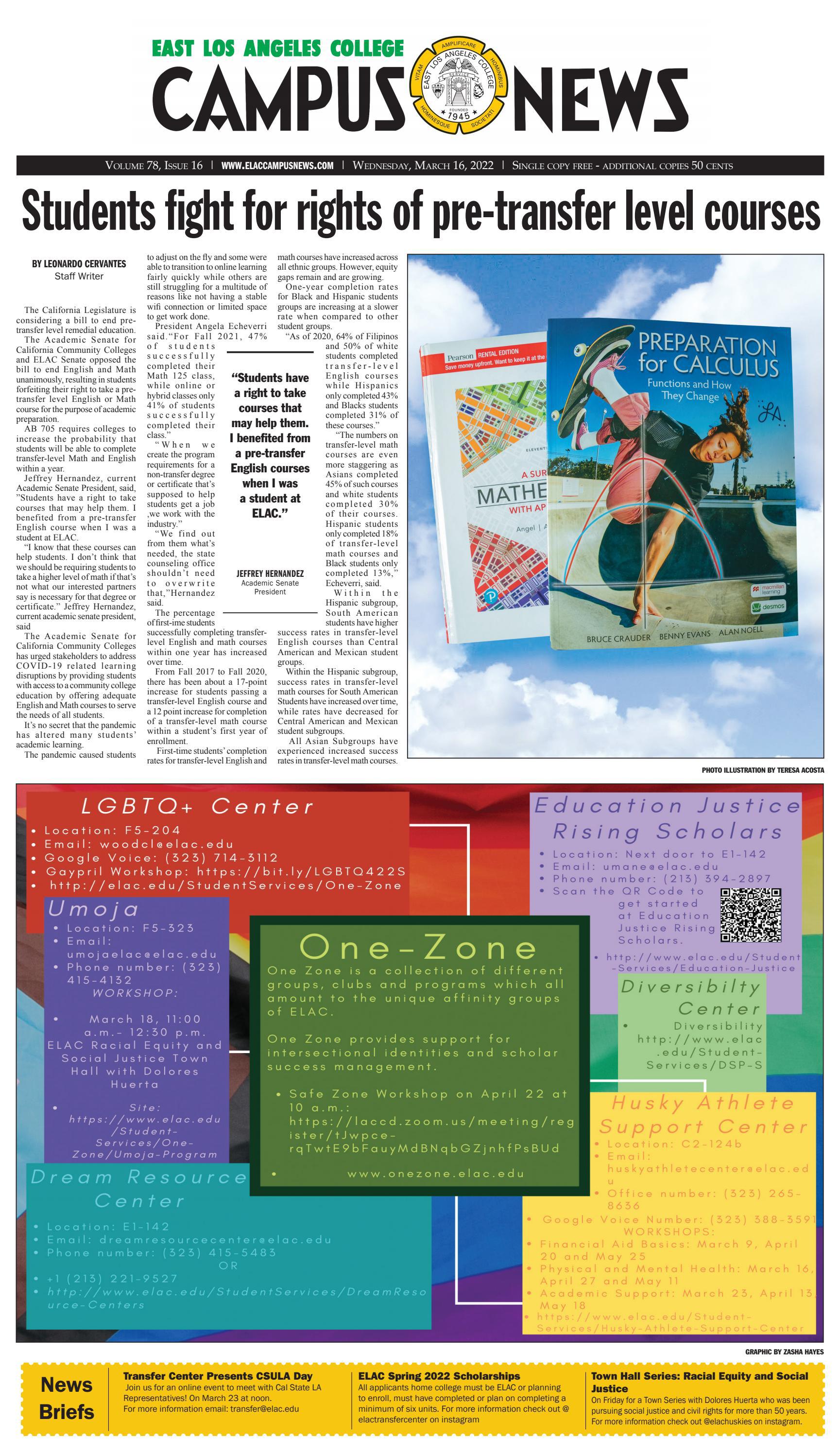 ELAC Campus News Spring Issue 16 By Editor In Chief Campus News Issuu