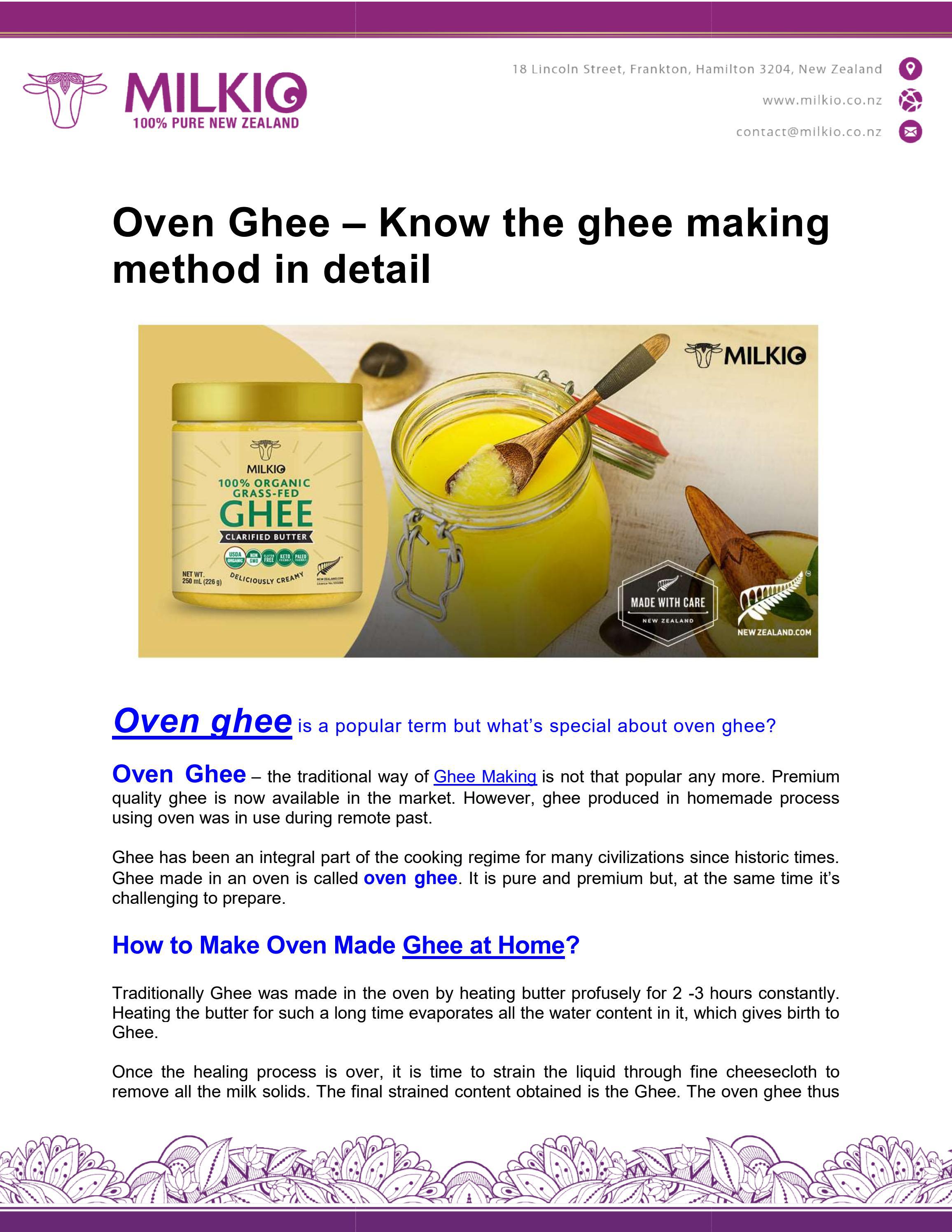 Oven Ghee Know the ghee making method in detail by MILKIO Issuu