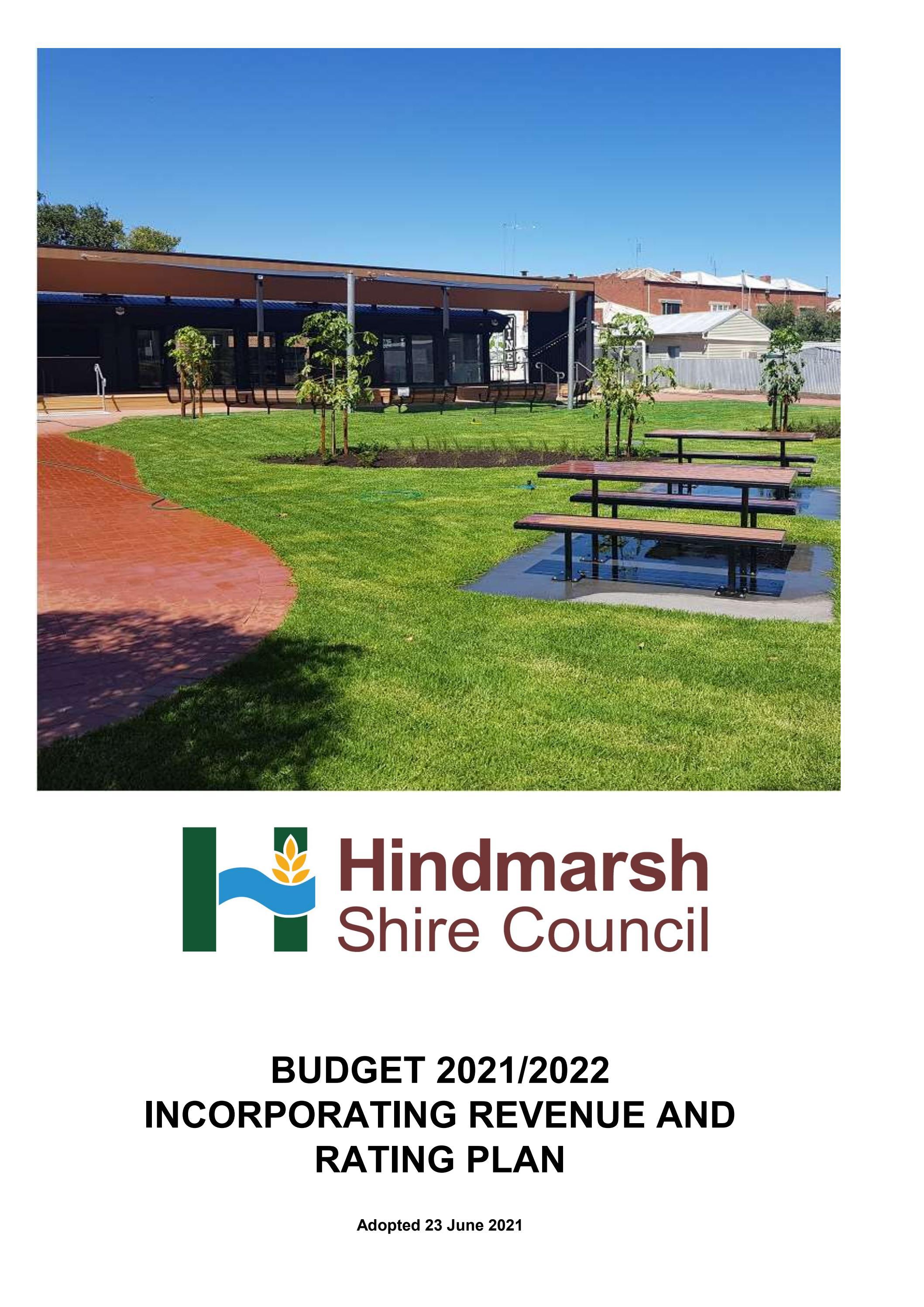 Hindmarsh Shire Council Annual Budget 2021/2022 by