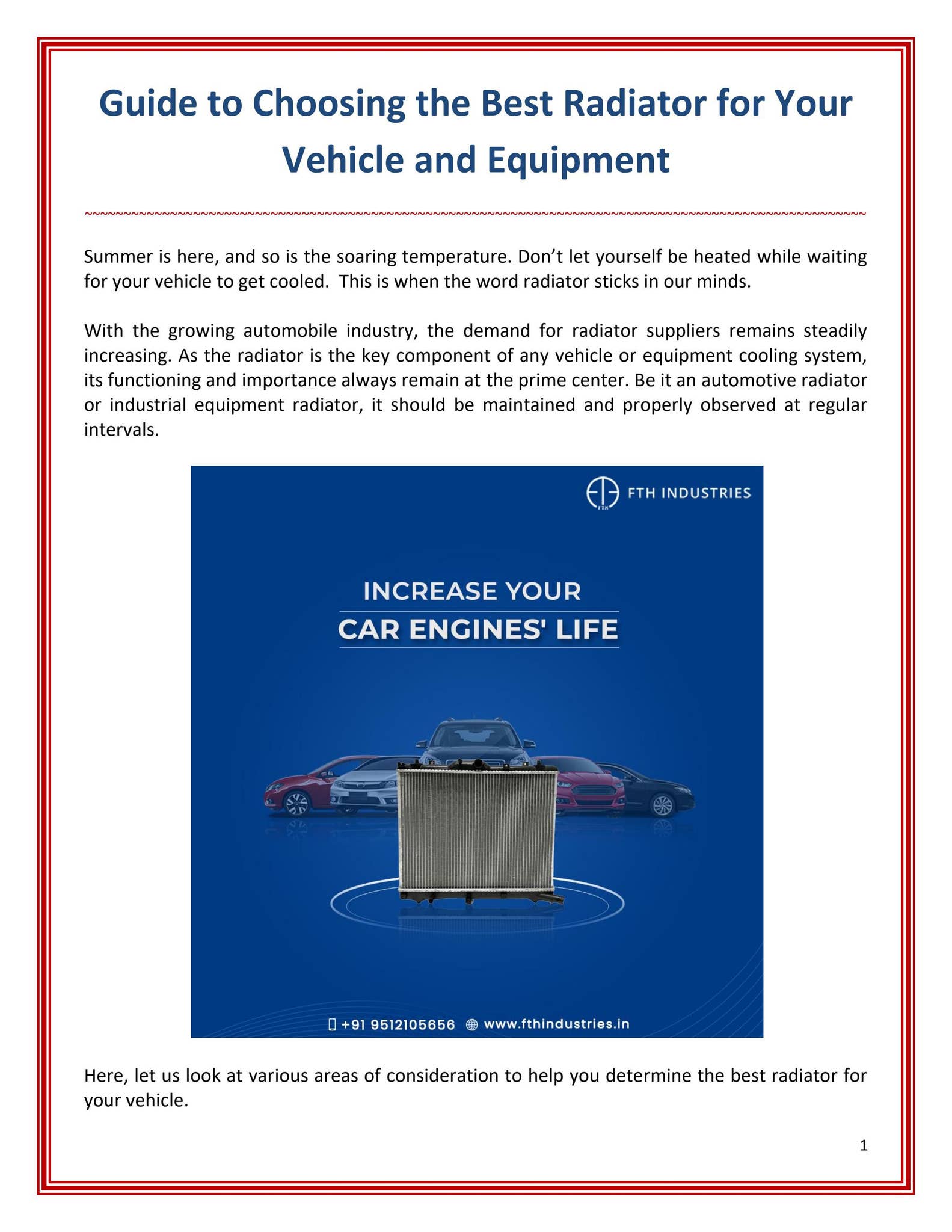 Guide to Choosing the Best Radiator for Your Vehicle and Equipment by ...