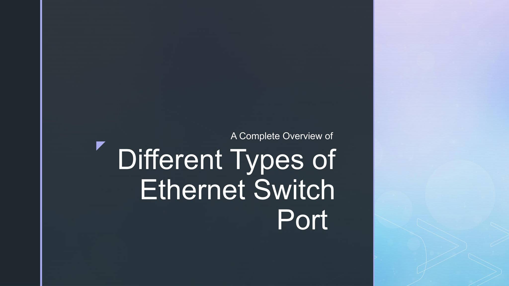 A Complete Overview of Ethernet Switch Port Types by Versitron Inc. - Issuu