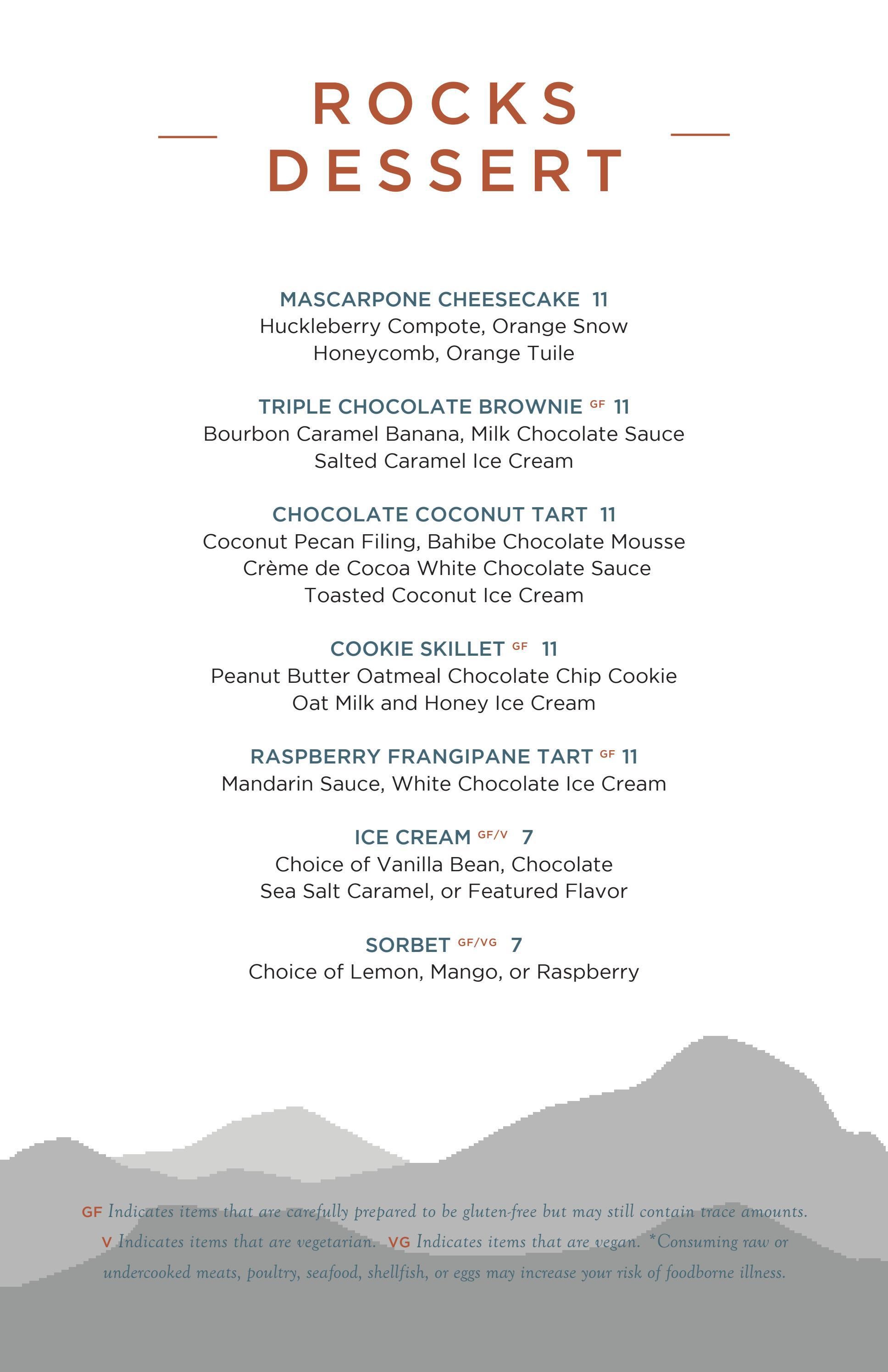 The Rocks Dessert Menu March 2022 by Issuu