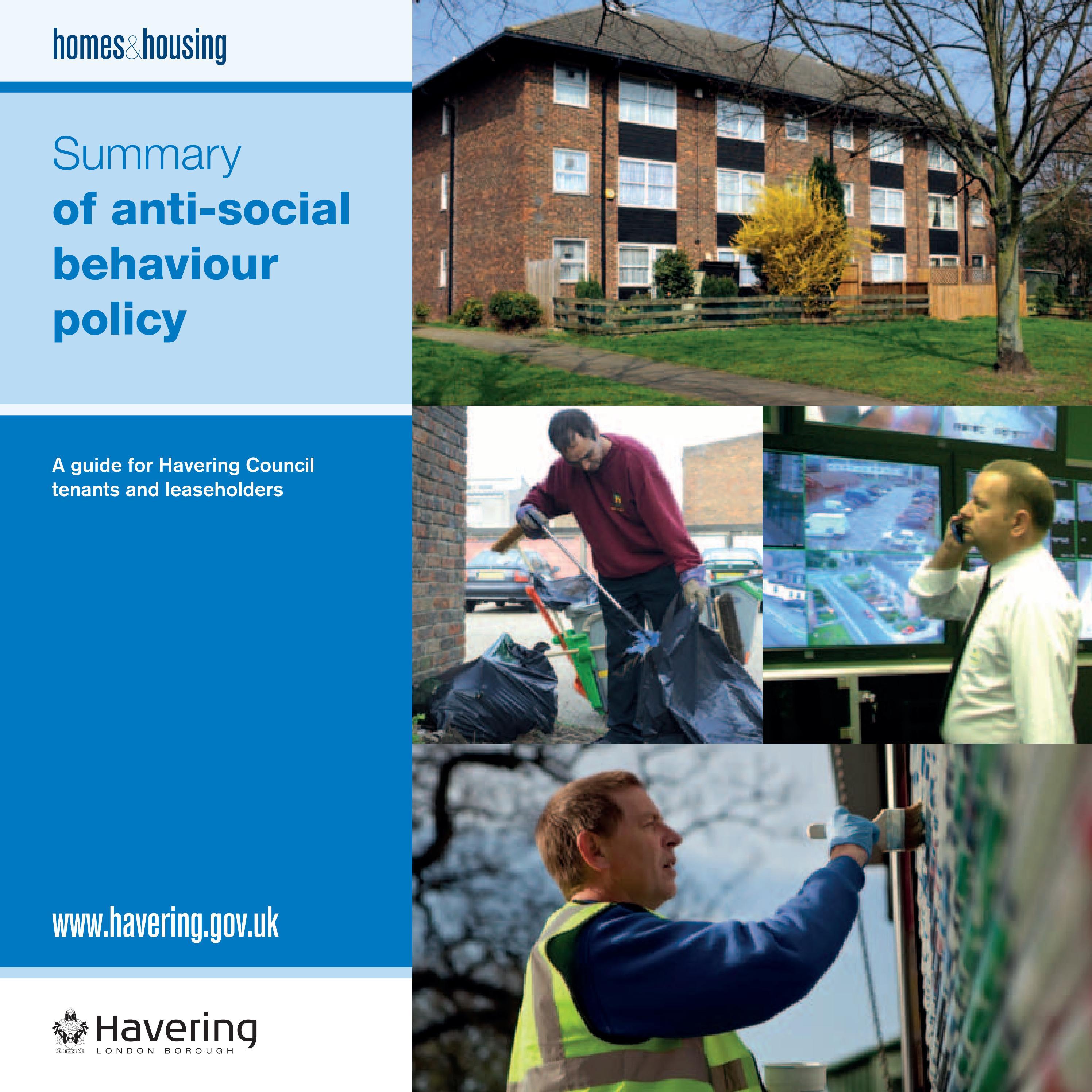 Havering Housing Service Anti Social Behaviour Booklet by Havering