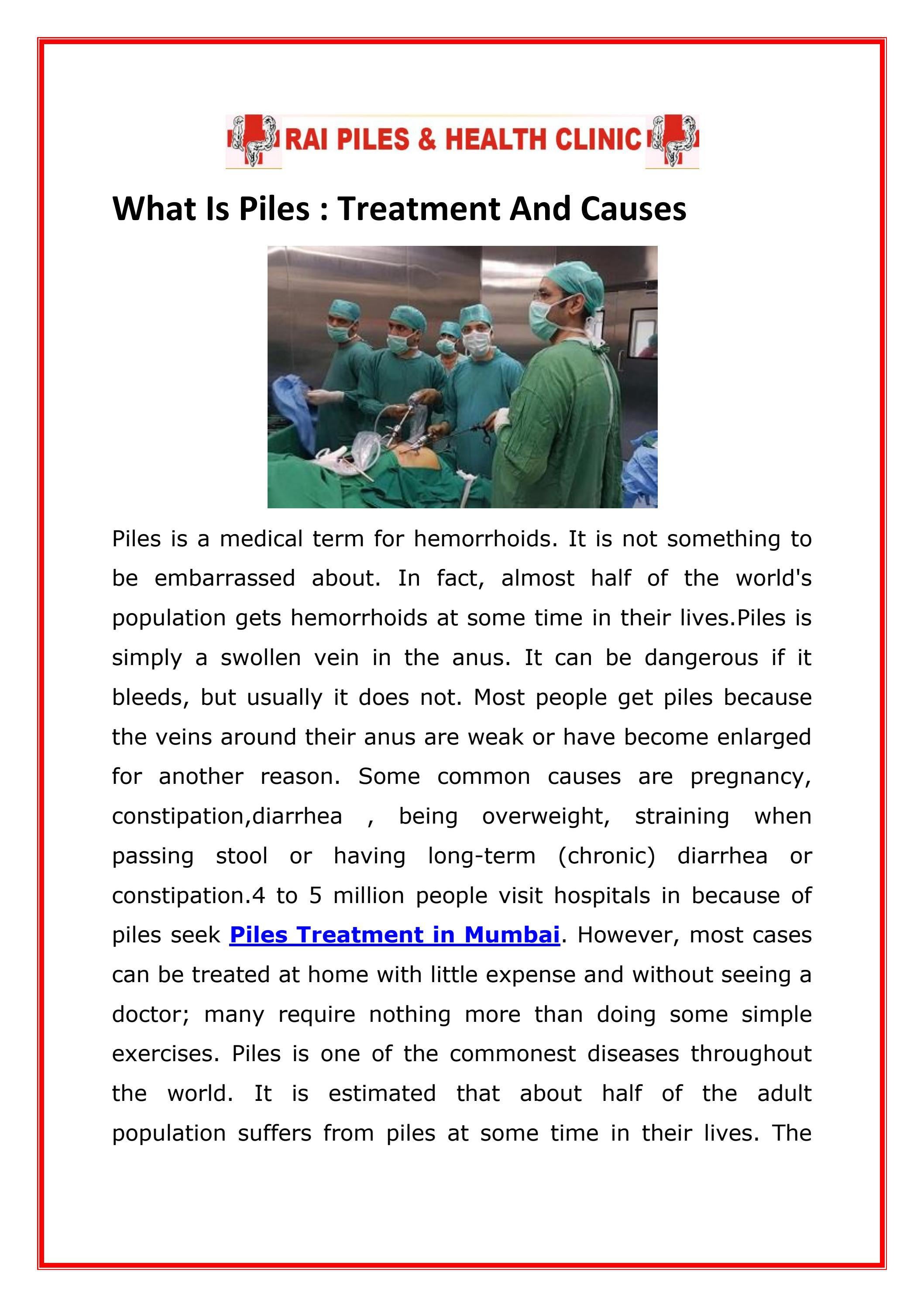 What Is Piles Treatment And Causes by Rai Piles Clinic Issuu