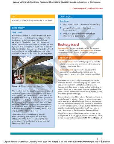 Cambridge IGCSE/O Level Travel & Tourism Final Sample by Cambridge ...