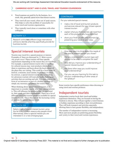 Cambridge IGCSE/O Level Travel & Tourism Final Sample by Cambridge ...