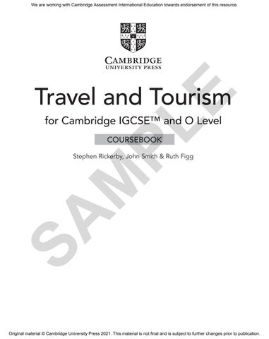 Cambridge IGCSE/O Level Travel & Tourism Final Sample by Cambridge ...