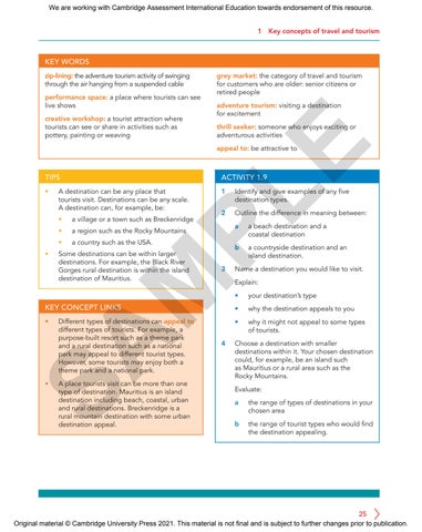 Cambridge IGCSE/O Level Travel & Tourism Final Sample by Cambridge ...