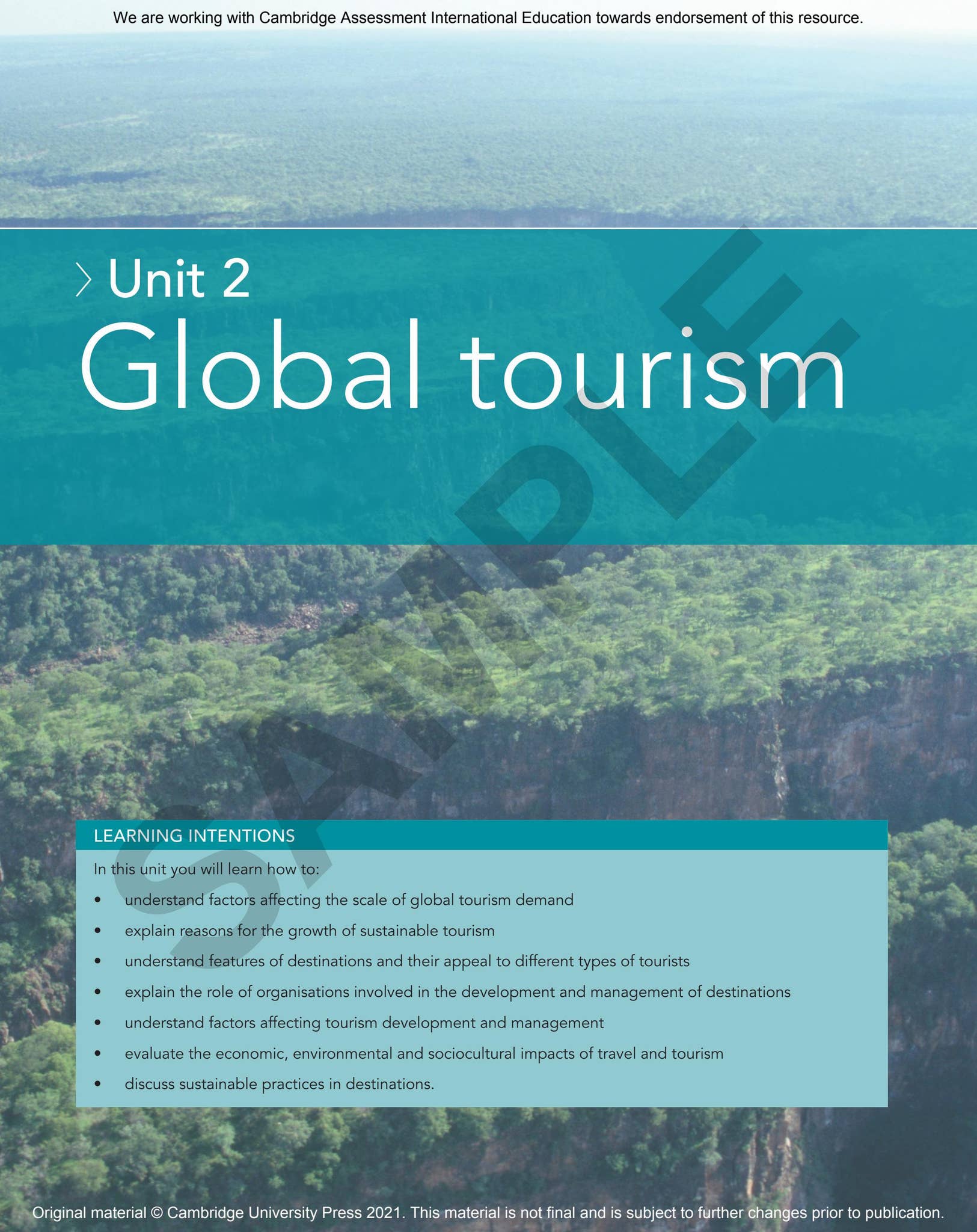 Cambridge IGCSE/O Level Travel & Tourism Final Sample by Cambridge ...