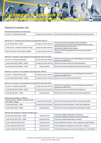 Calendrier Lille 3 2023 Ieseg Publisher Publications - Issuu