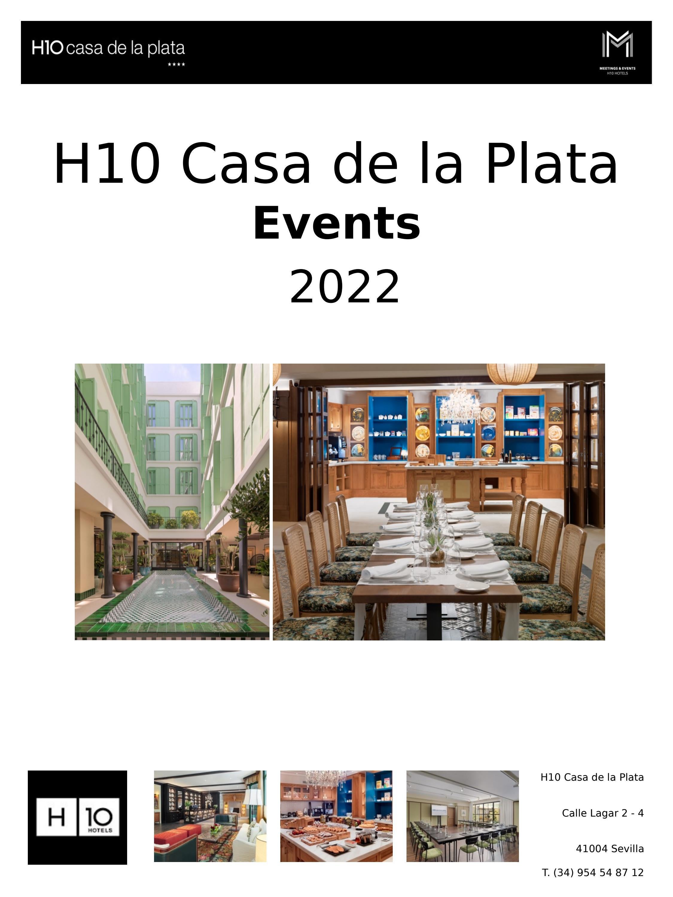 EVENTS HOTEL H10 CASA DE LA PLATA 20212022EN by H1O Hotels Meetings