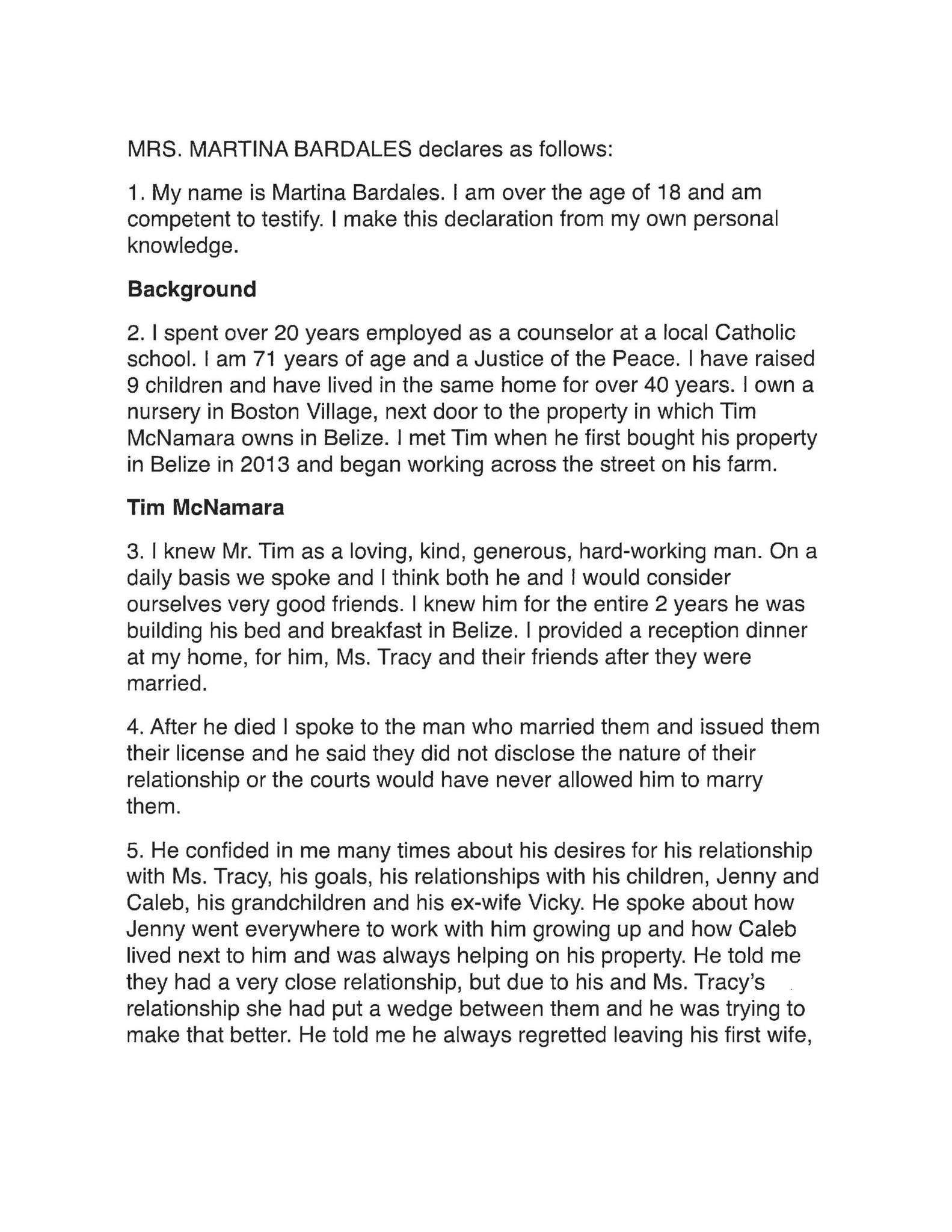 12.4.17 Bardalex Declaration - Ralston v. Tracy Nessl (McNamara) by The ...