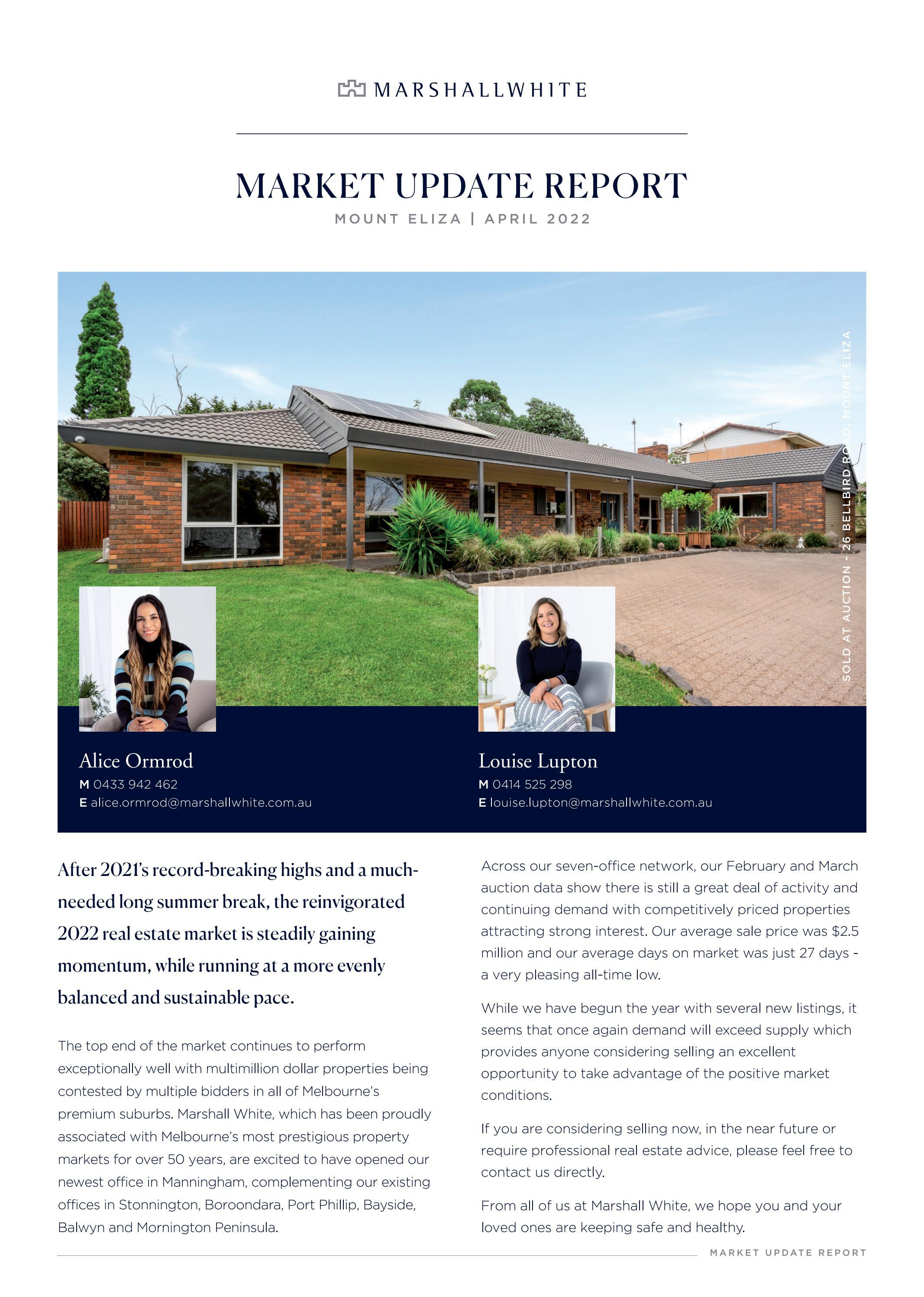 Property Market Update Report Alice Ormrod & Louise Lupton