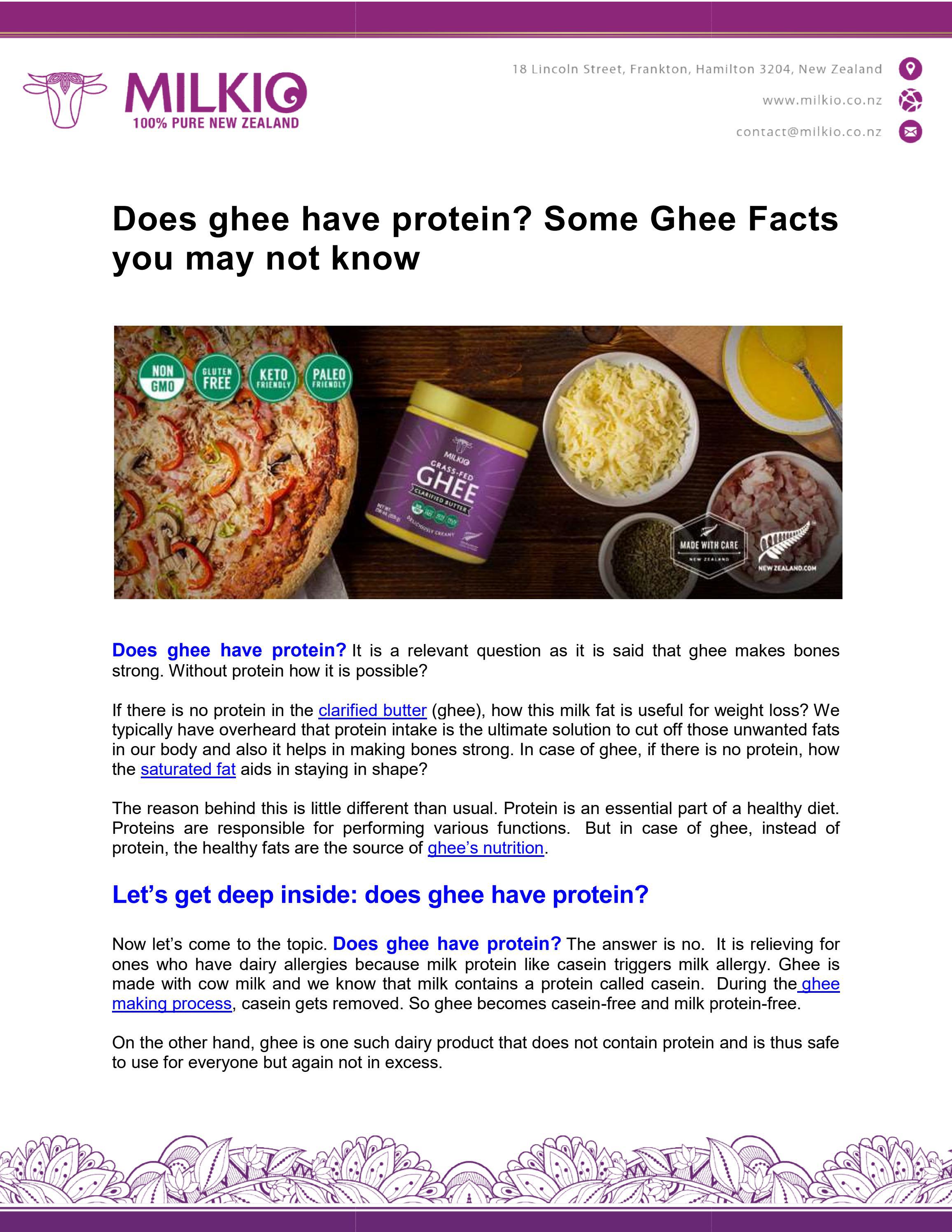 Does ghee have protein? by MILKIO Issuu