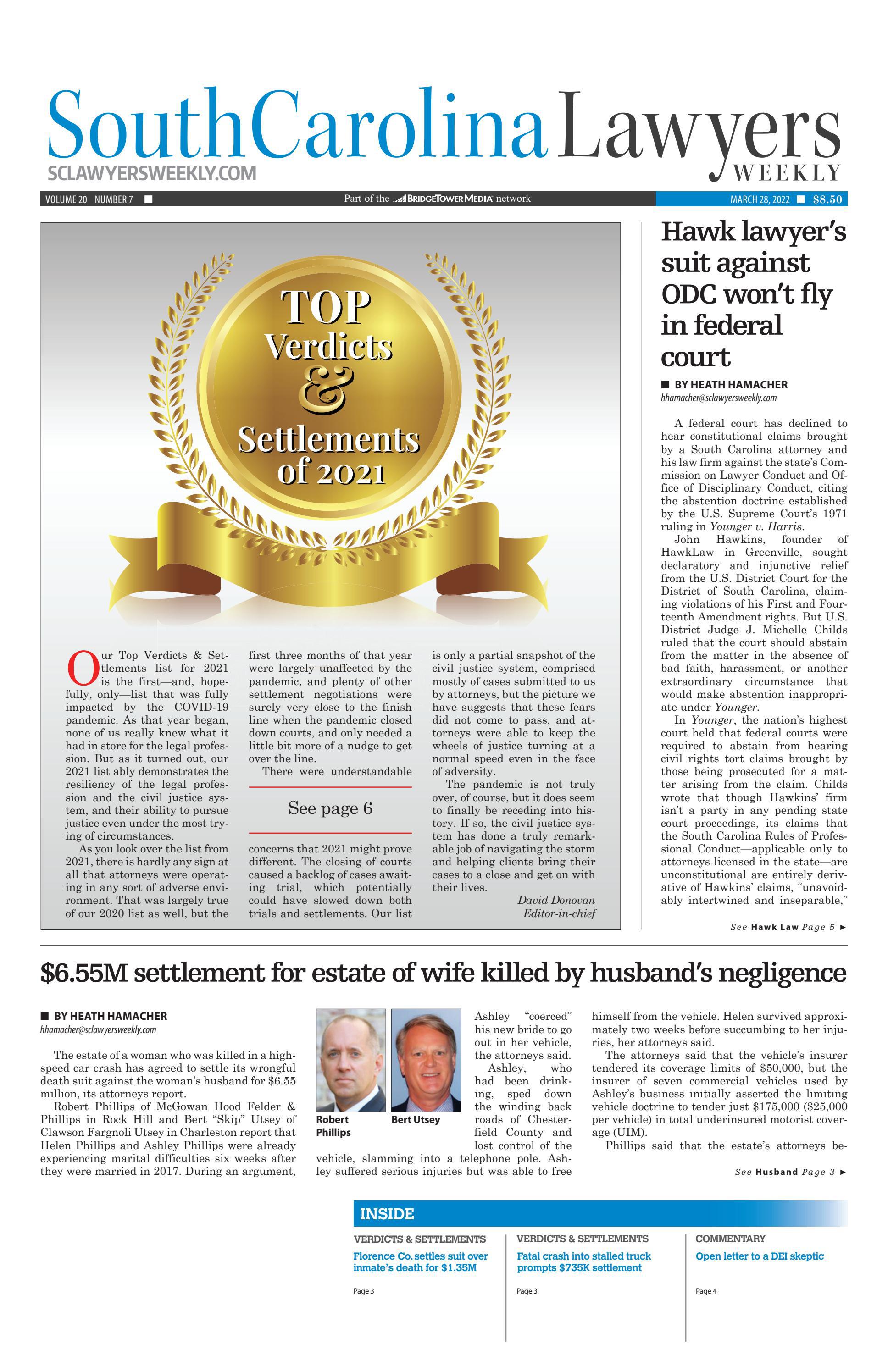 South Carolina Lawyers Weekly March 28, 2022 by SC Biz News Issuu