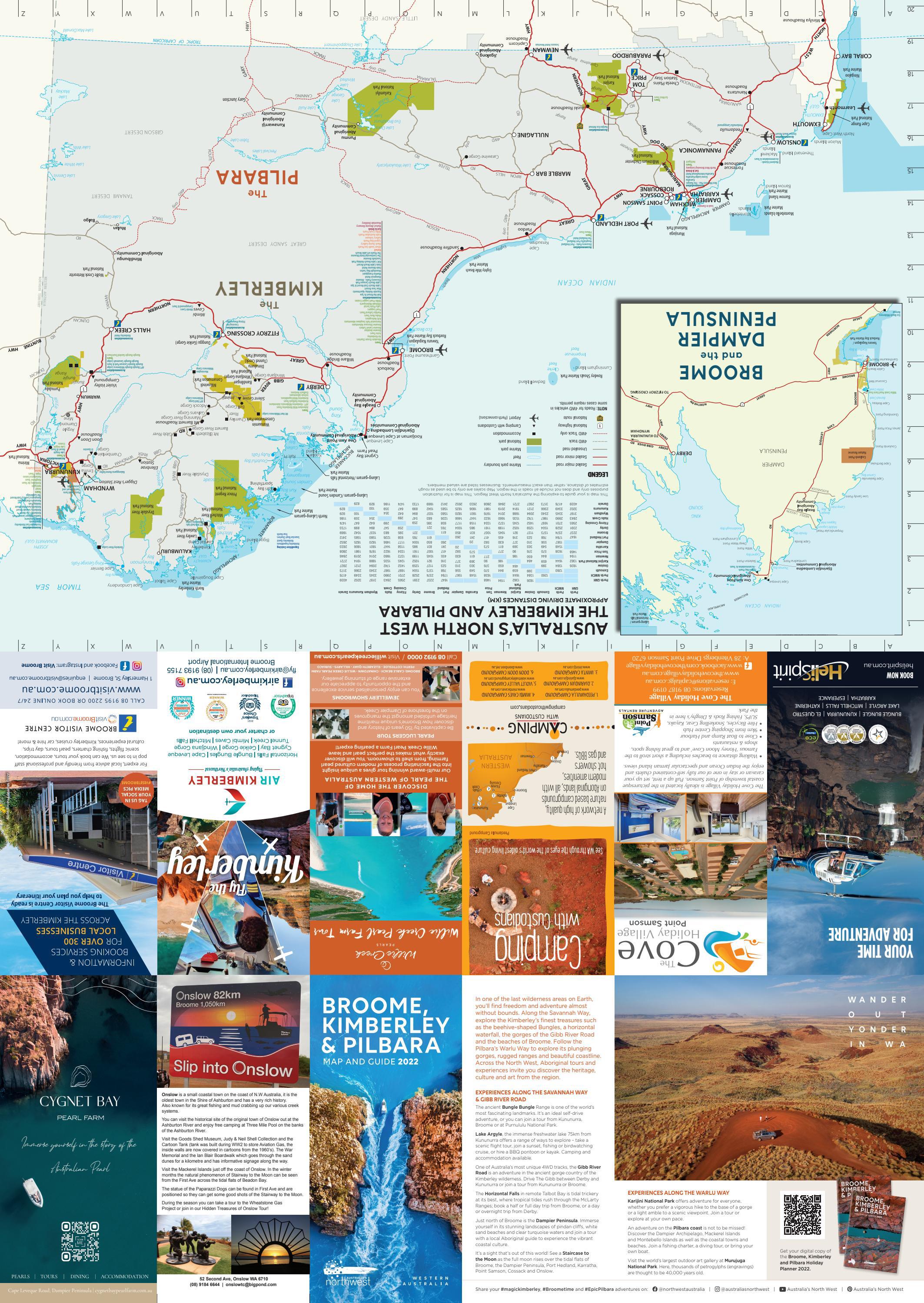Australia's North West Tourist Map 2022 by Vanguard Publishing Perth
